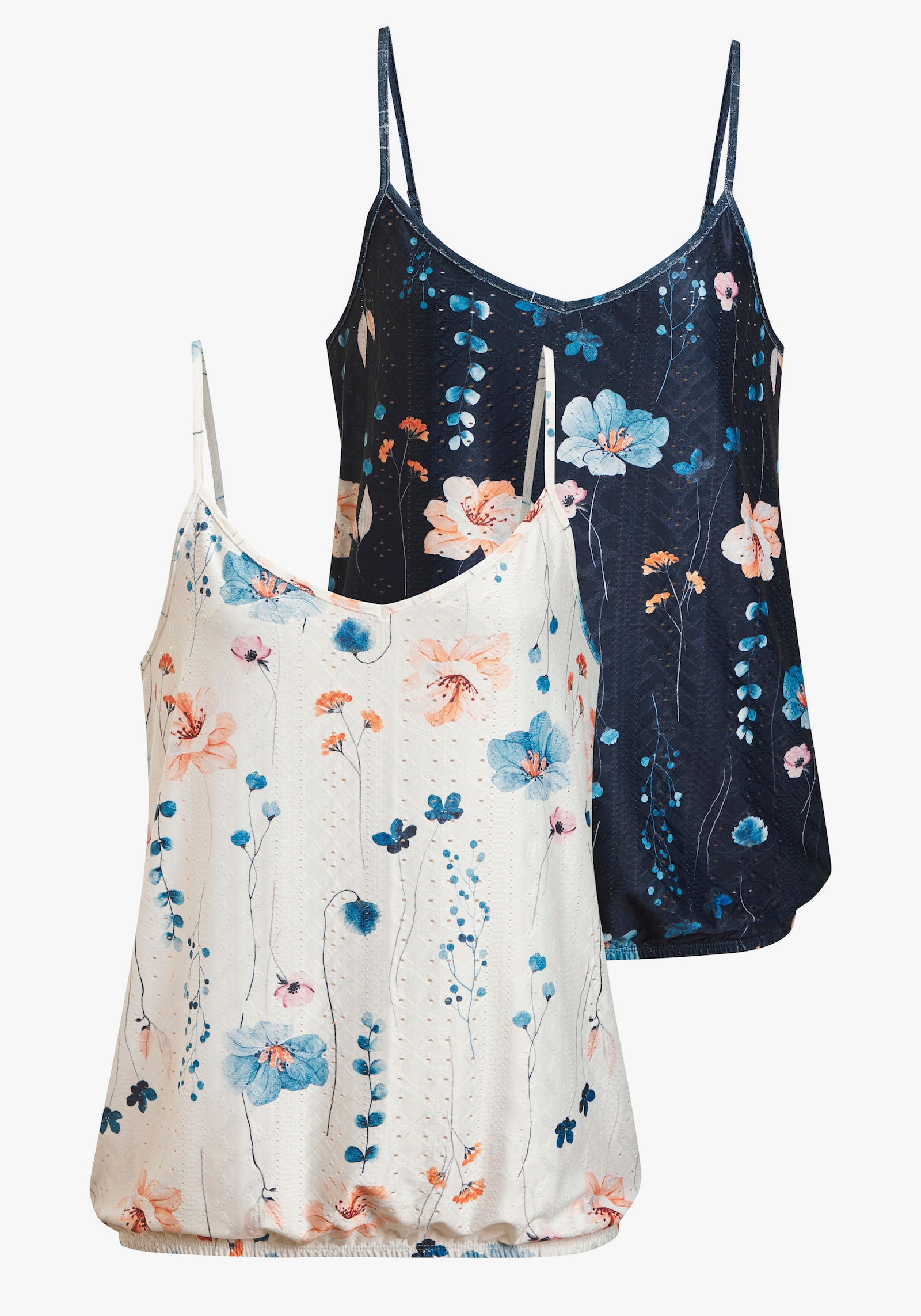 Vivance Spaghettitop - creme + navy