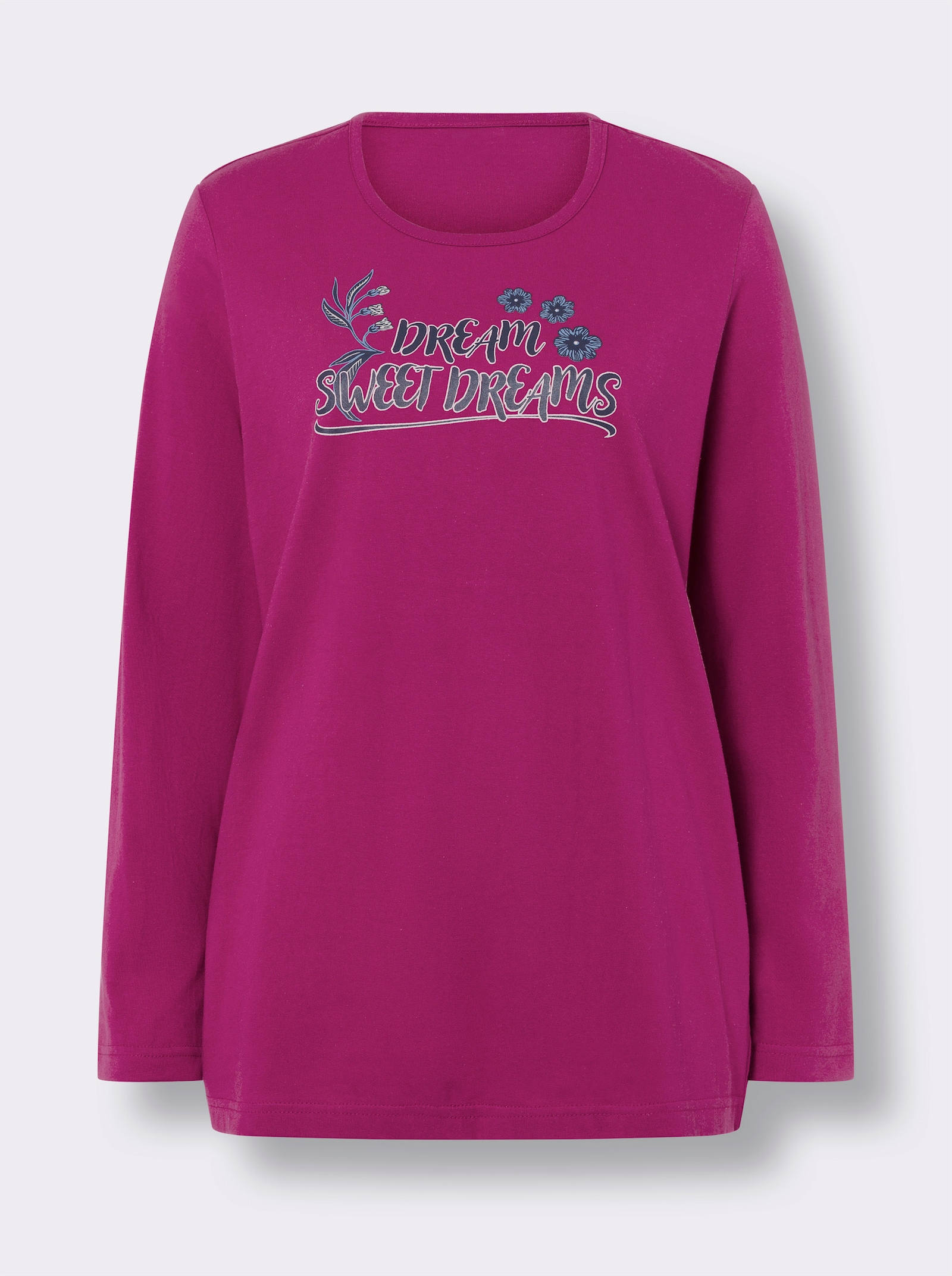 Pyjama met gebloemde broek - heide/marine