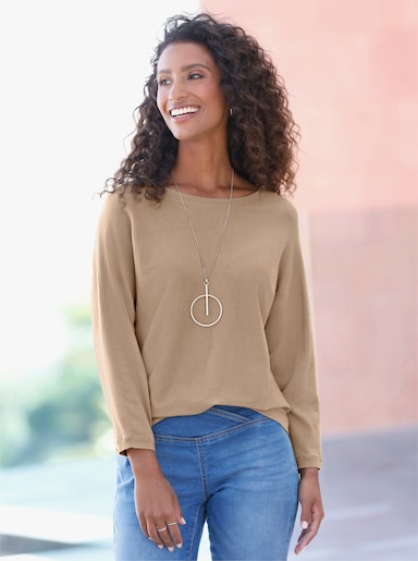 heine Fledermauspullover mit Rippenbündchen - beige