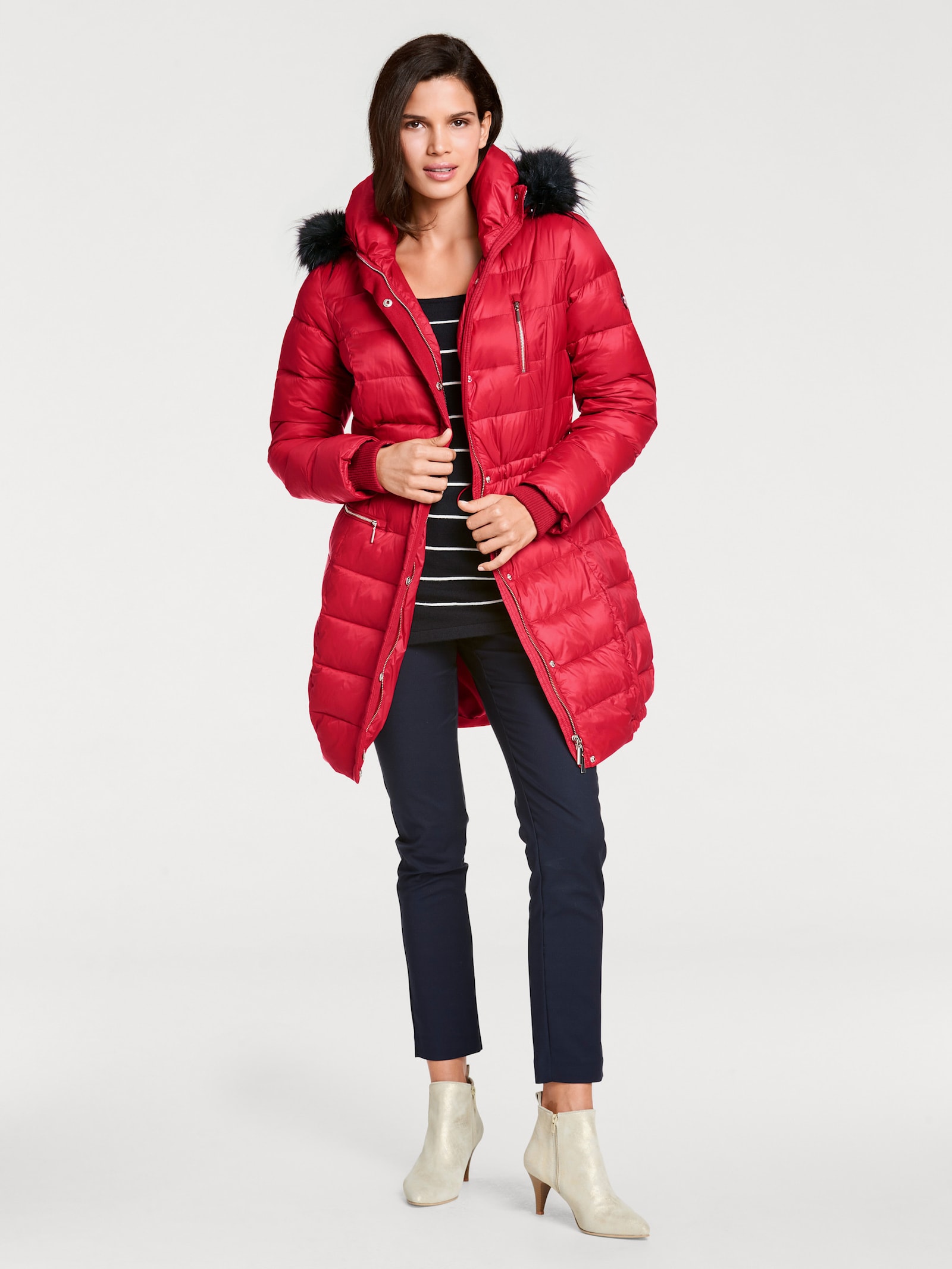 heine Steppjacke mit abnehmbarer Kapuze - rot