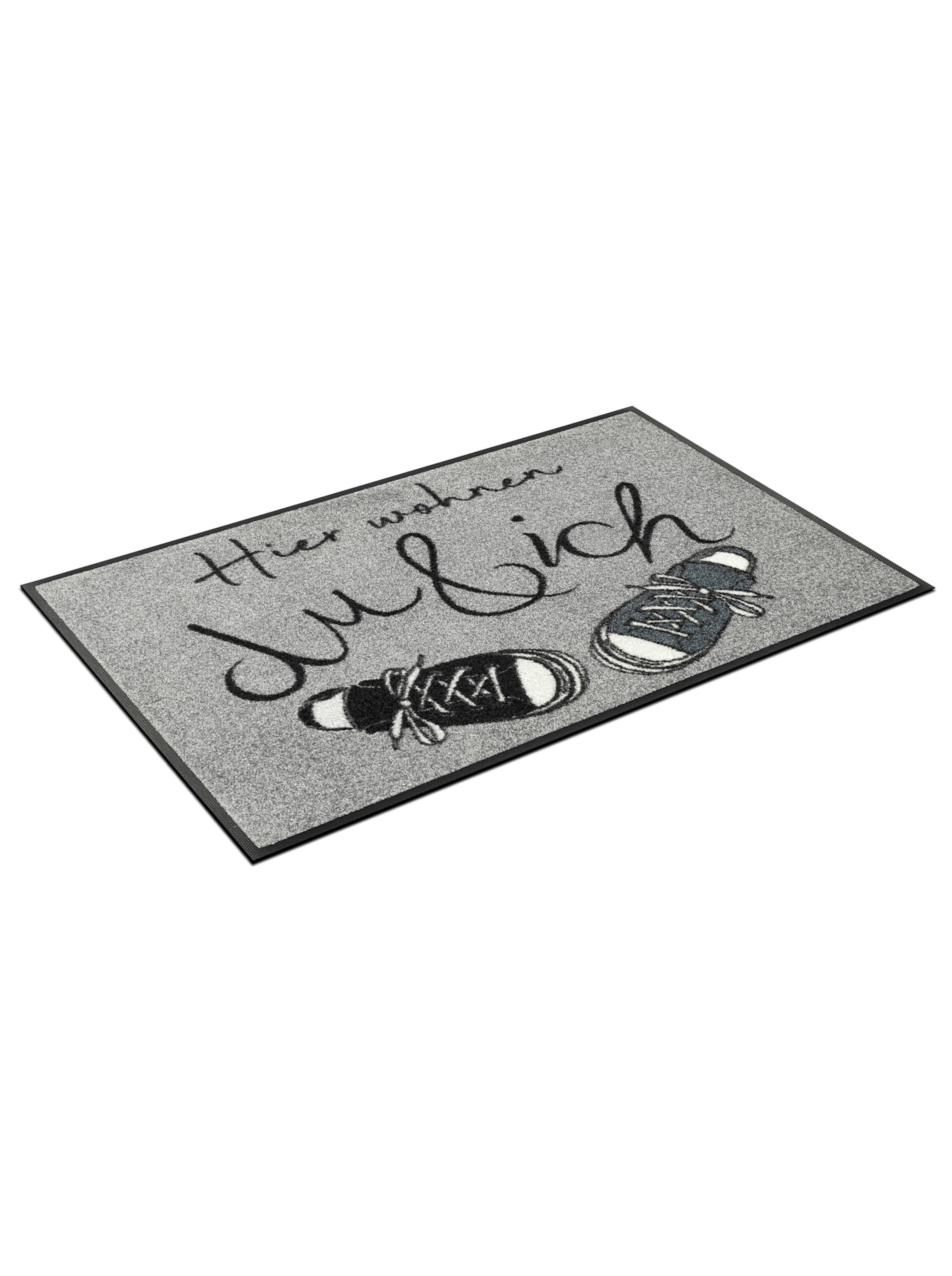 xDF;matte günstig Kaufen-Fußmatte in grau-schwarz von wash&dry. Fußmatte in grau-schwarz von wash&dry <![CDATA[Fußmatte Mit originellem HIER WOHNEN DU & ICH-Schriftzug. Äußerst strapazierfähig und UV-beständig. Für den Innen- und überdachten Außenbereich