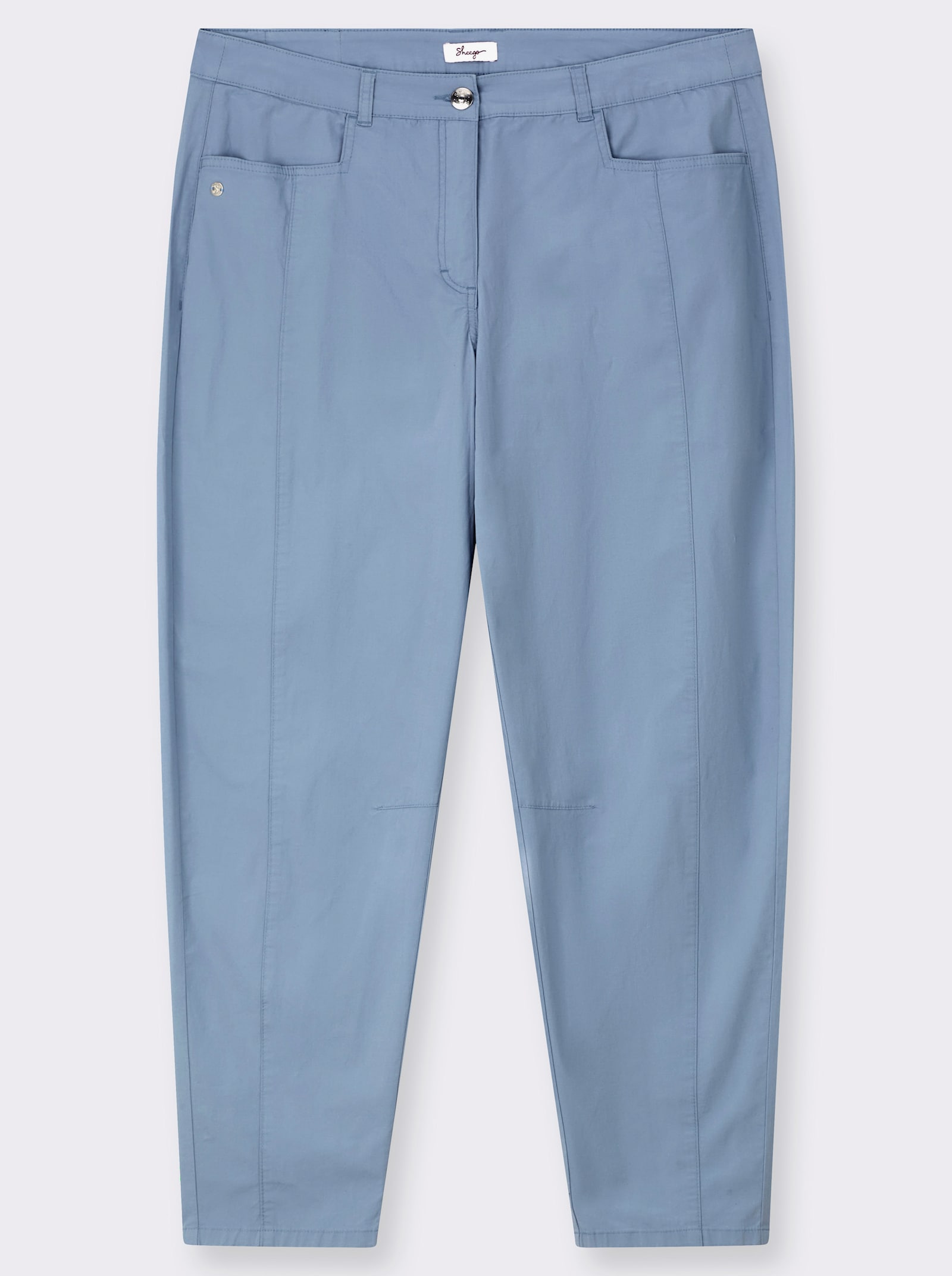 sheego Hose im Barrel-Leg-Schnitt, mit Teilungsnähten - bleu