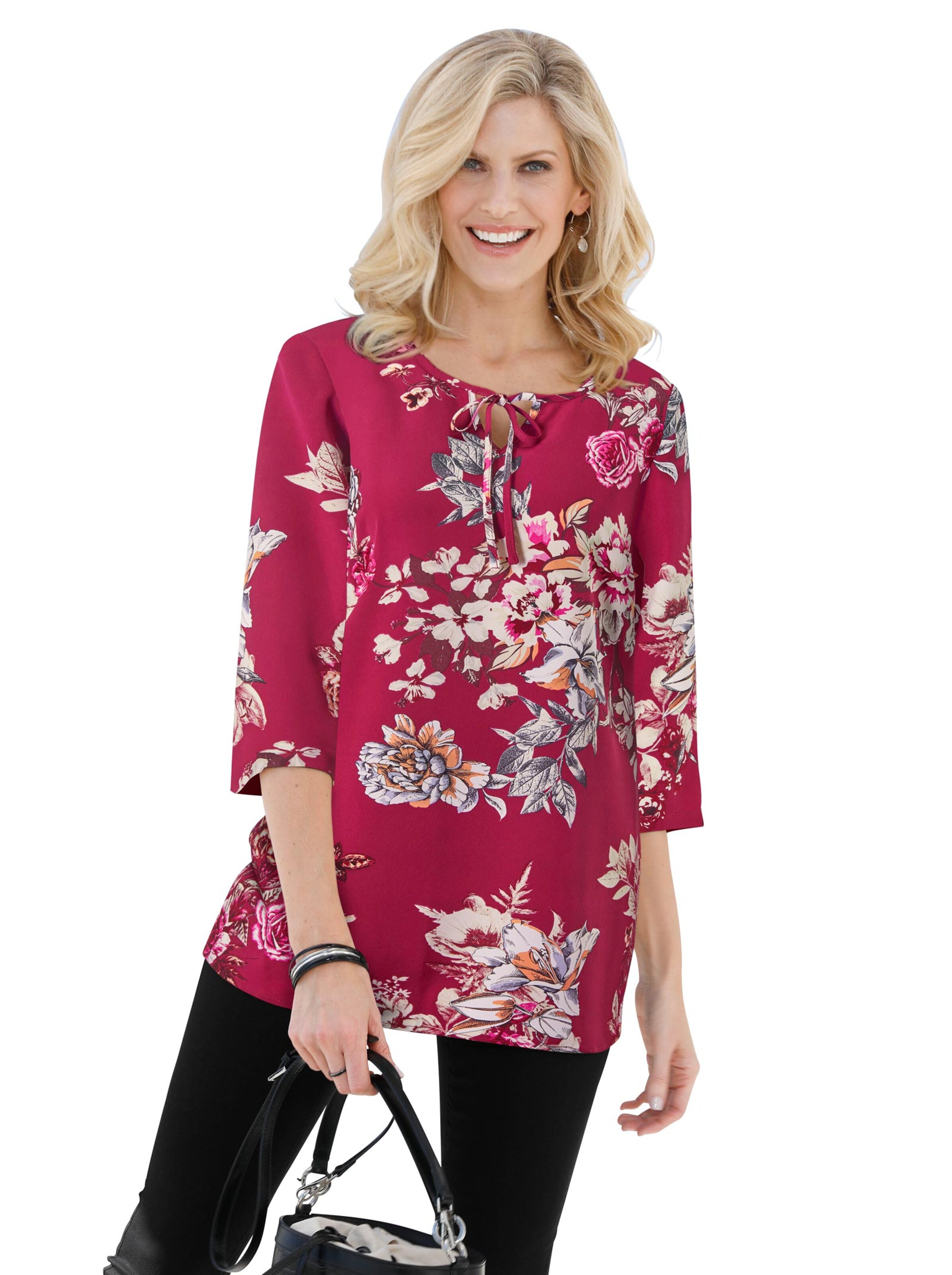 Schlupf-Bluse - bordeaux-gemustert