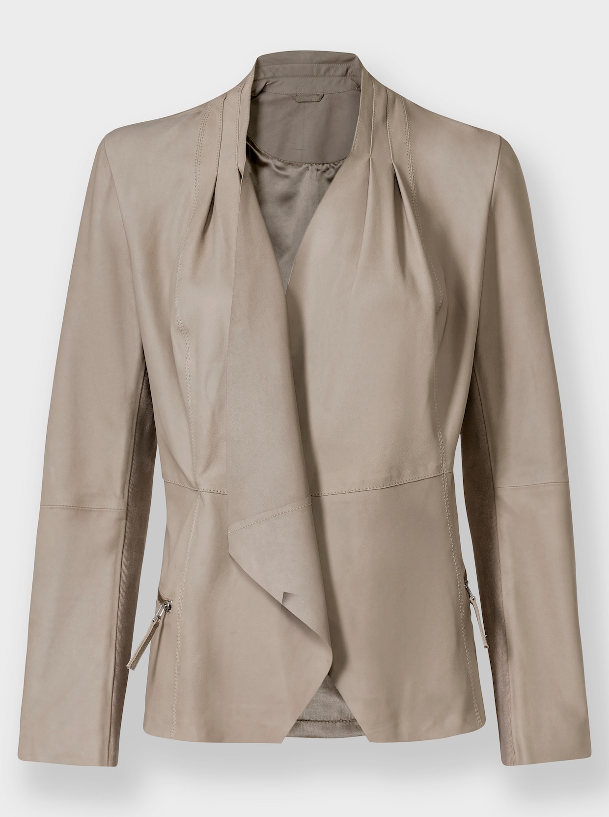 heine Veste en cuir - beige