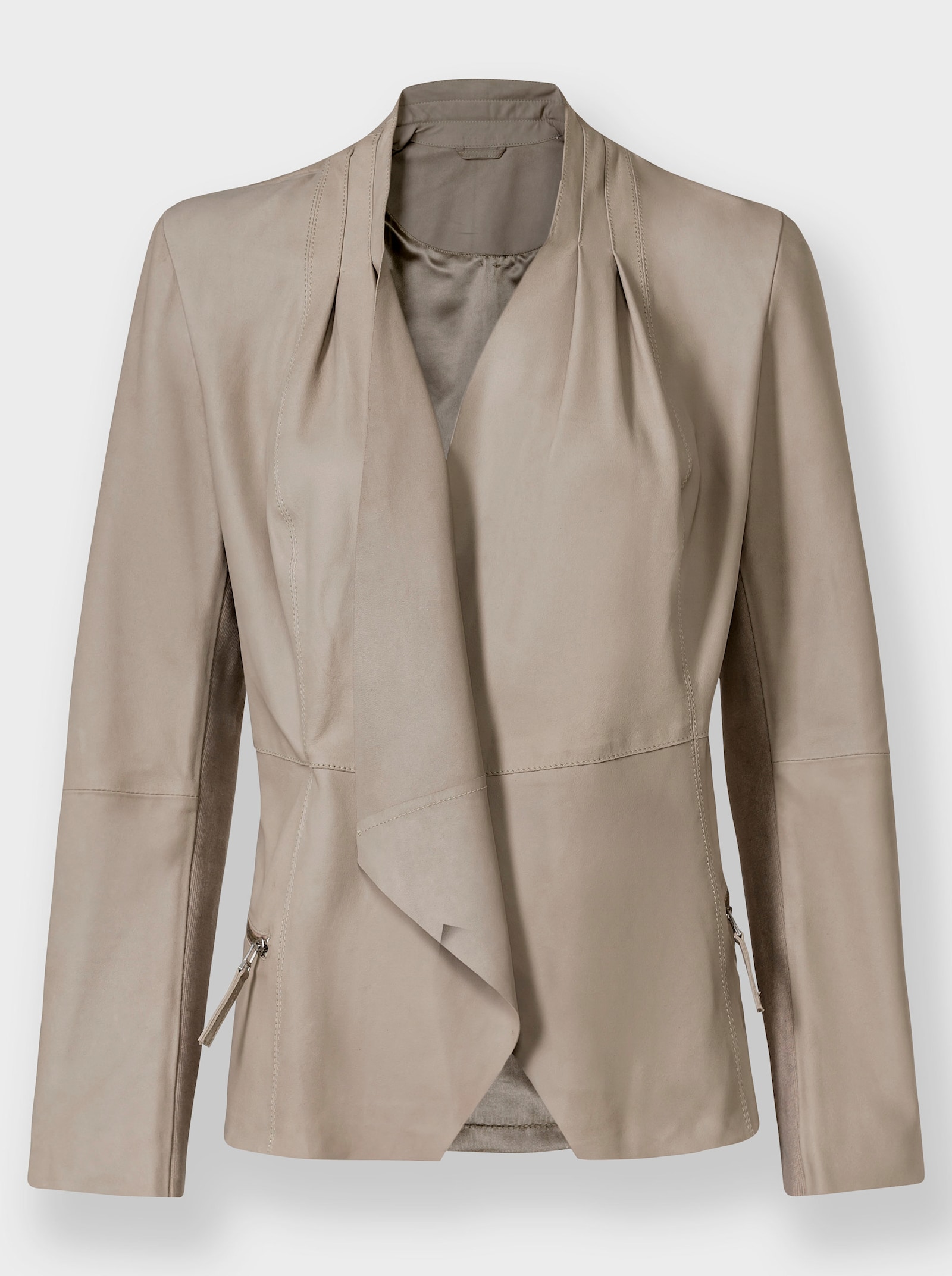 heine Veste en cuir nappa de chèvre - beige
