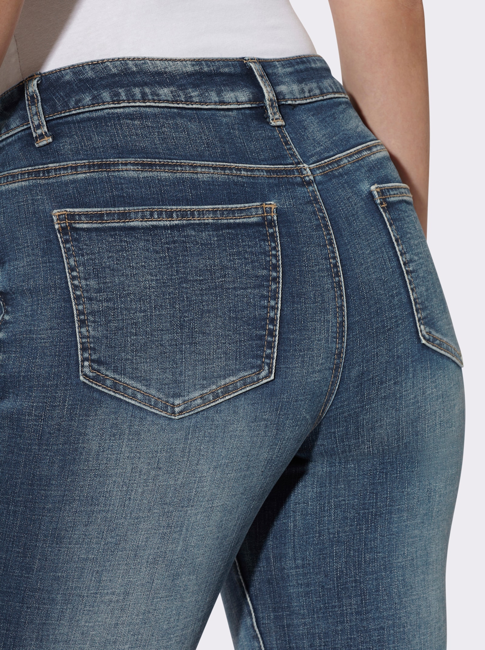 heine Jeans mit Foliendruck - blue-stone-washed