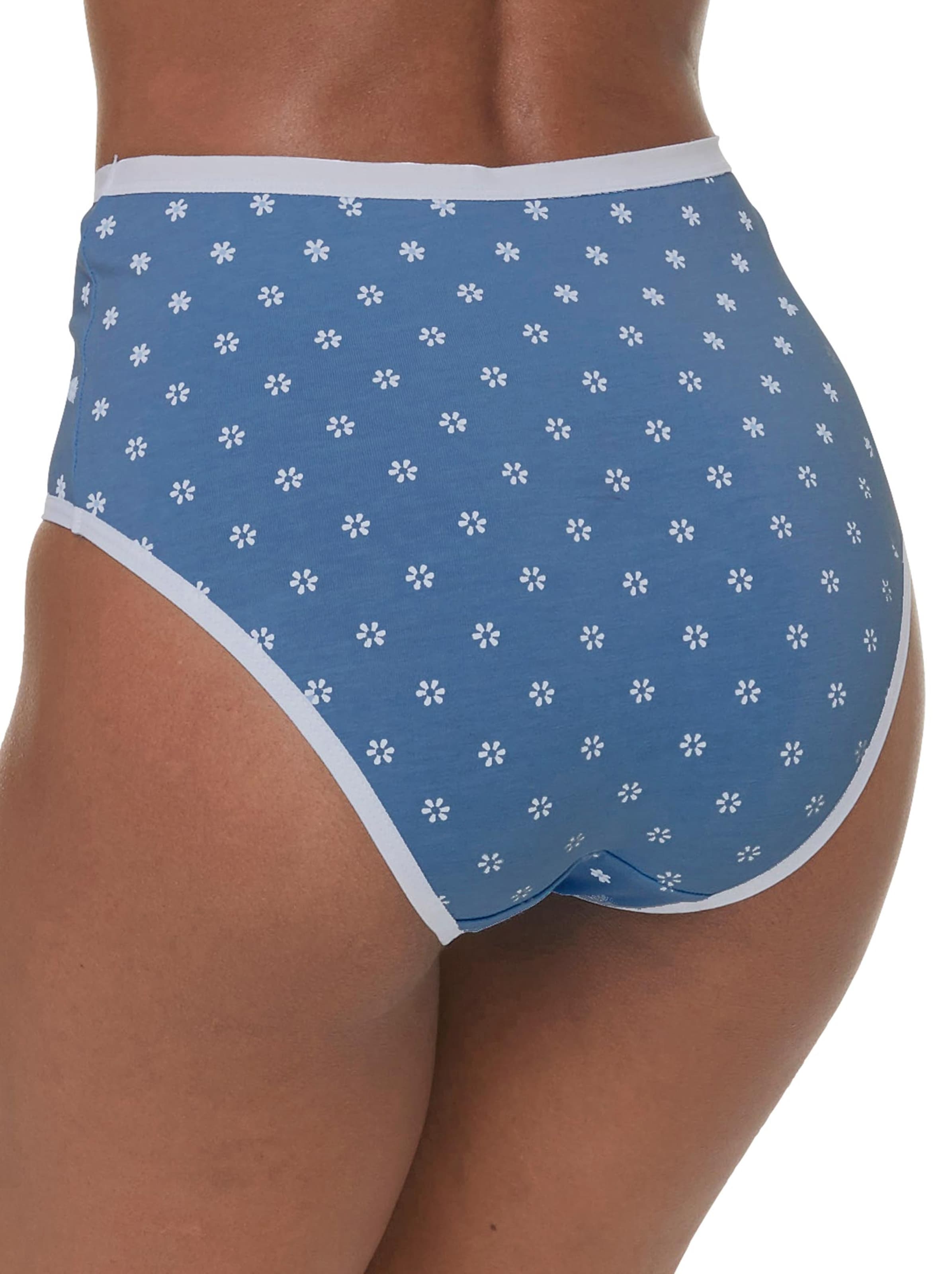 wäschepur Hüftslip - weiß-blau-bedruckt