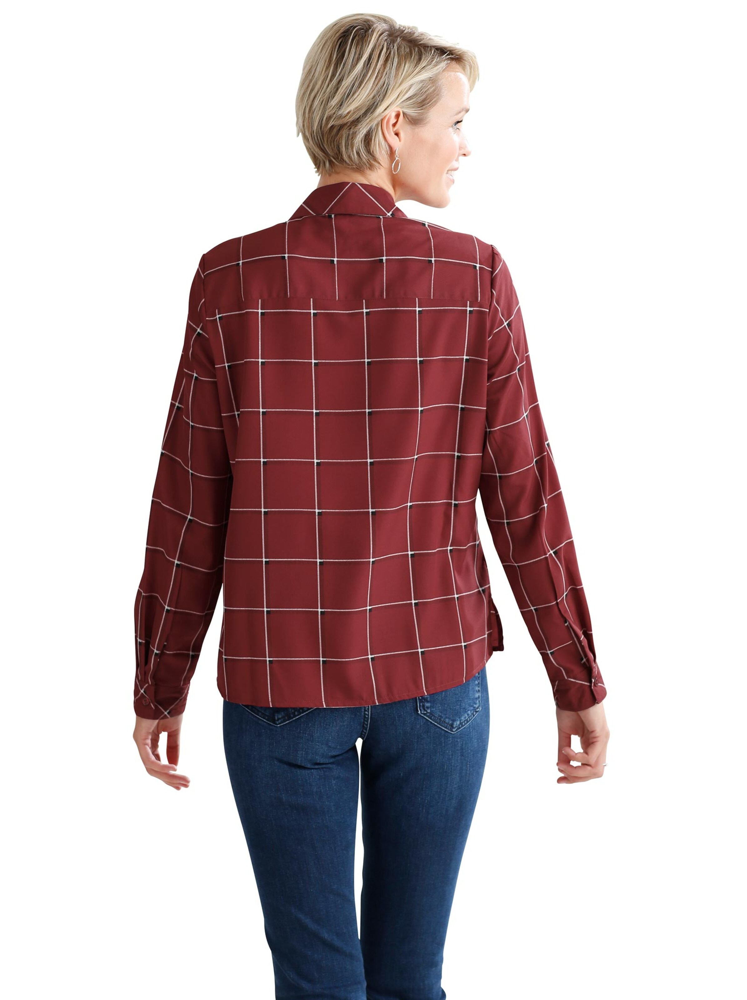 Bluse - dunkelrot-kariert