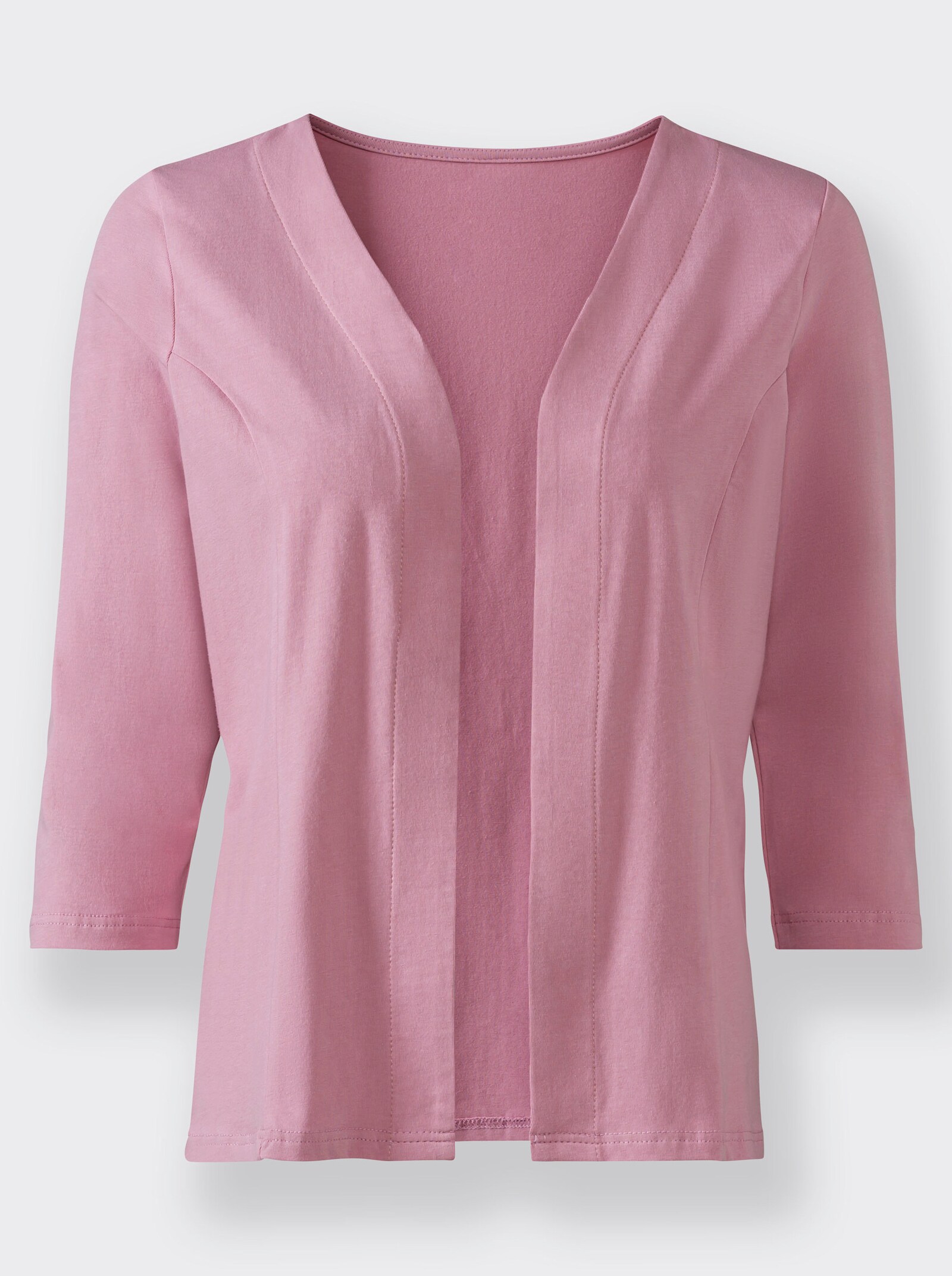 Shirtjacke mit 3/4-Ärmeln - altrosa