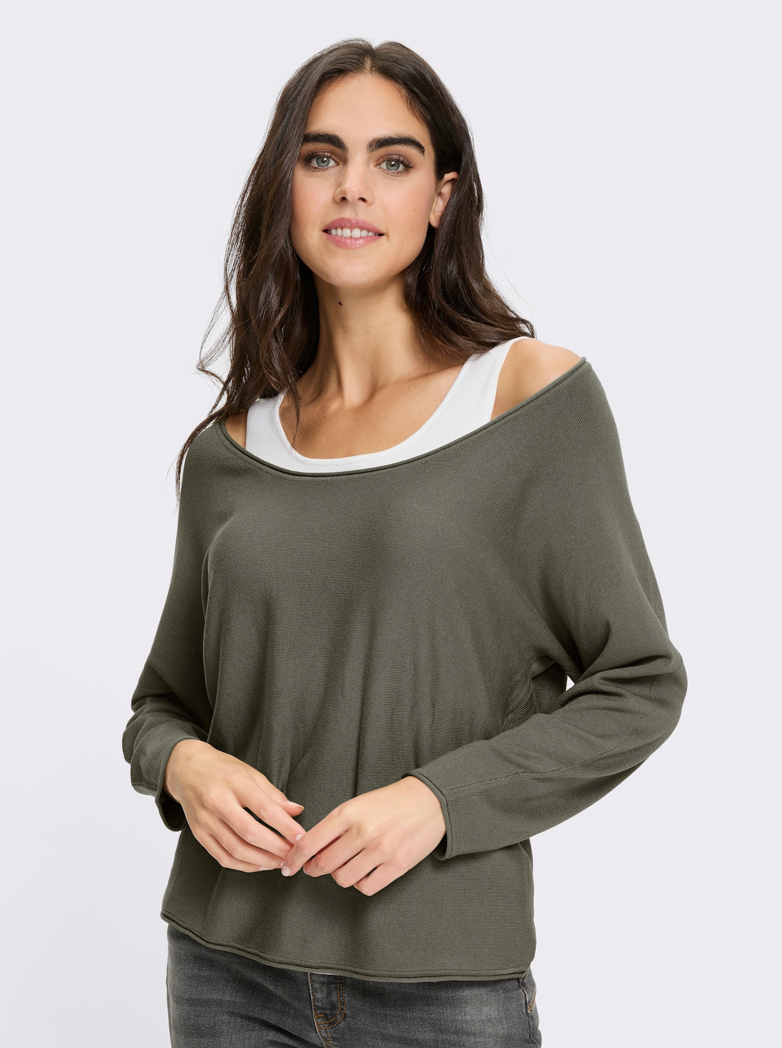 heine Pull 2 en 1 avec manches chauve-souris. - kaki