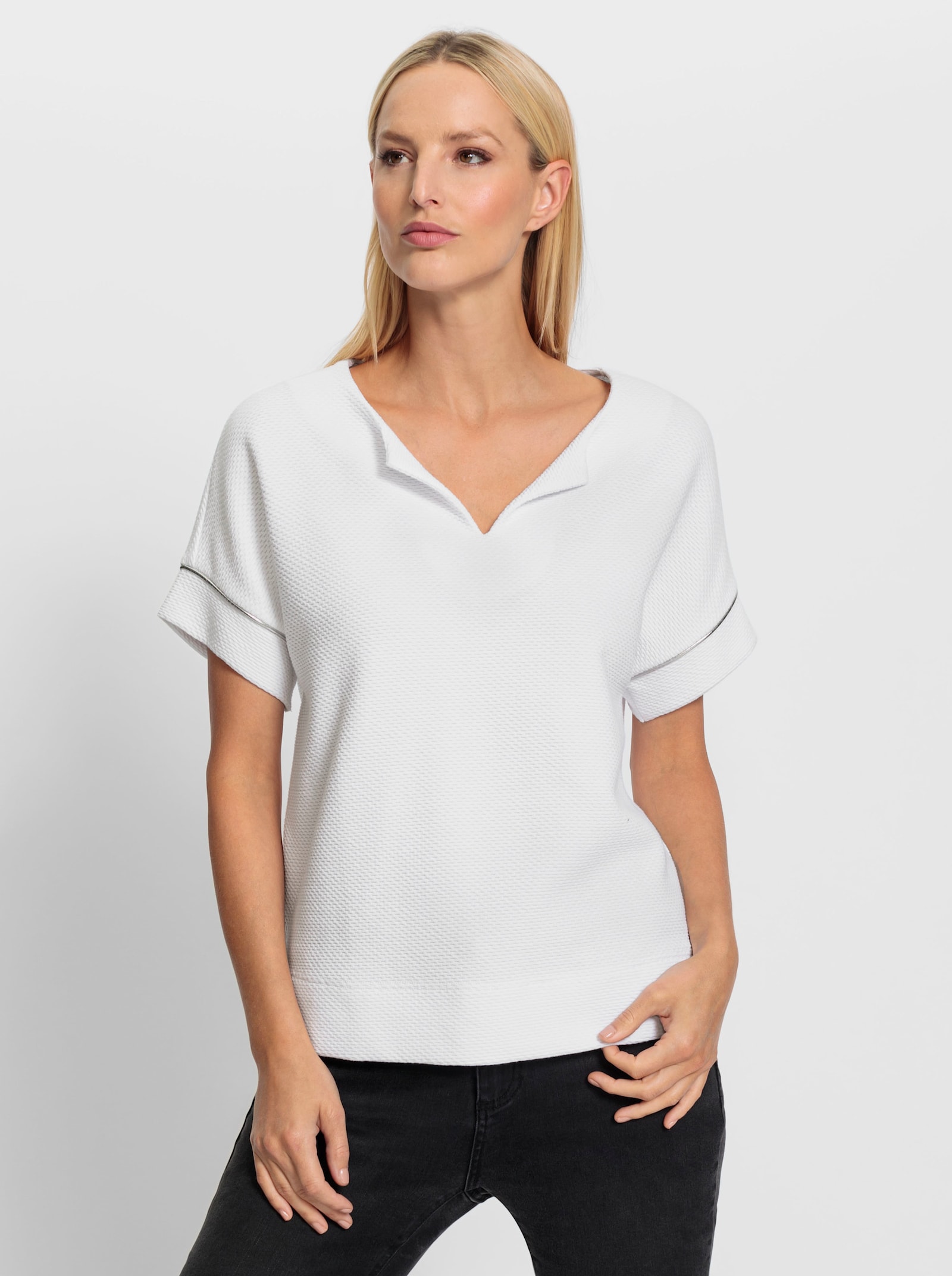 heine Oversize-Shirt mit Seitenschlitzen - weiss