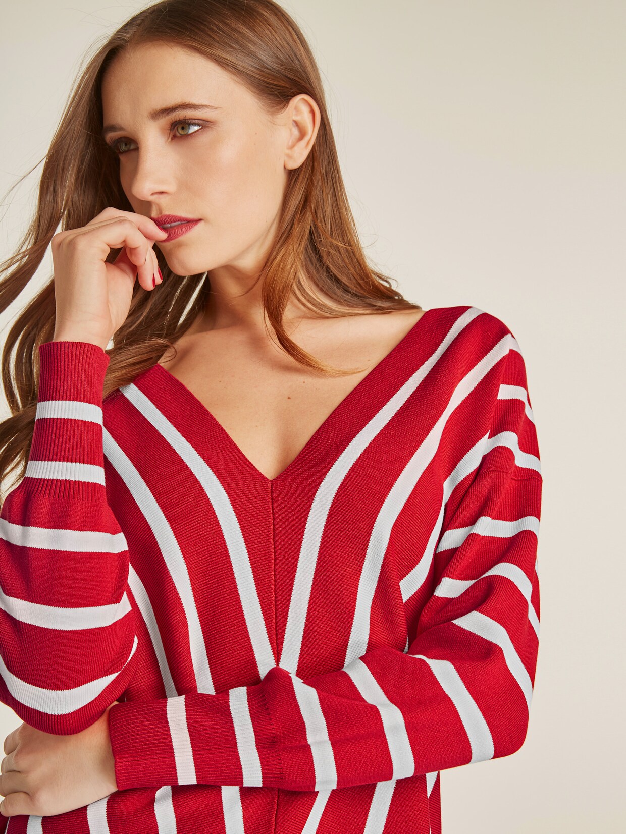 heine Pullover - rood/offwhite