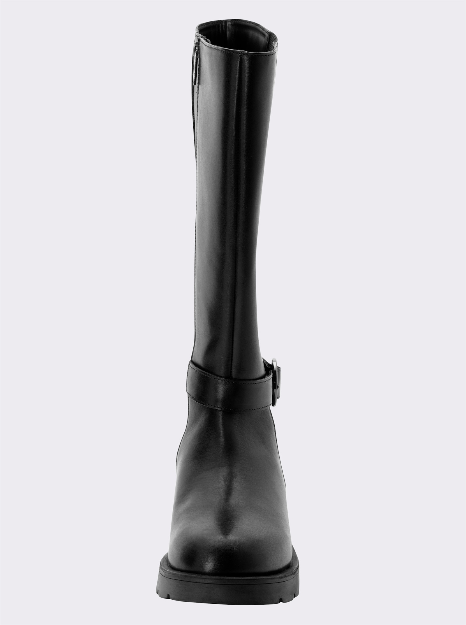 sheego Weitschaftstiefel mit verstellbarer Schnalle - schwarz