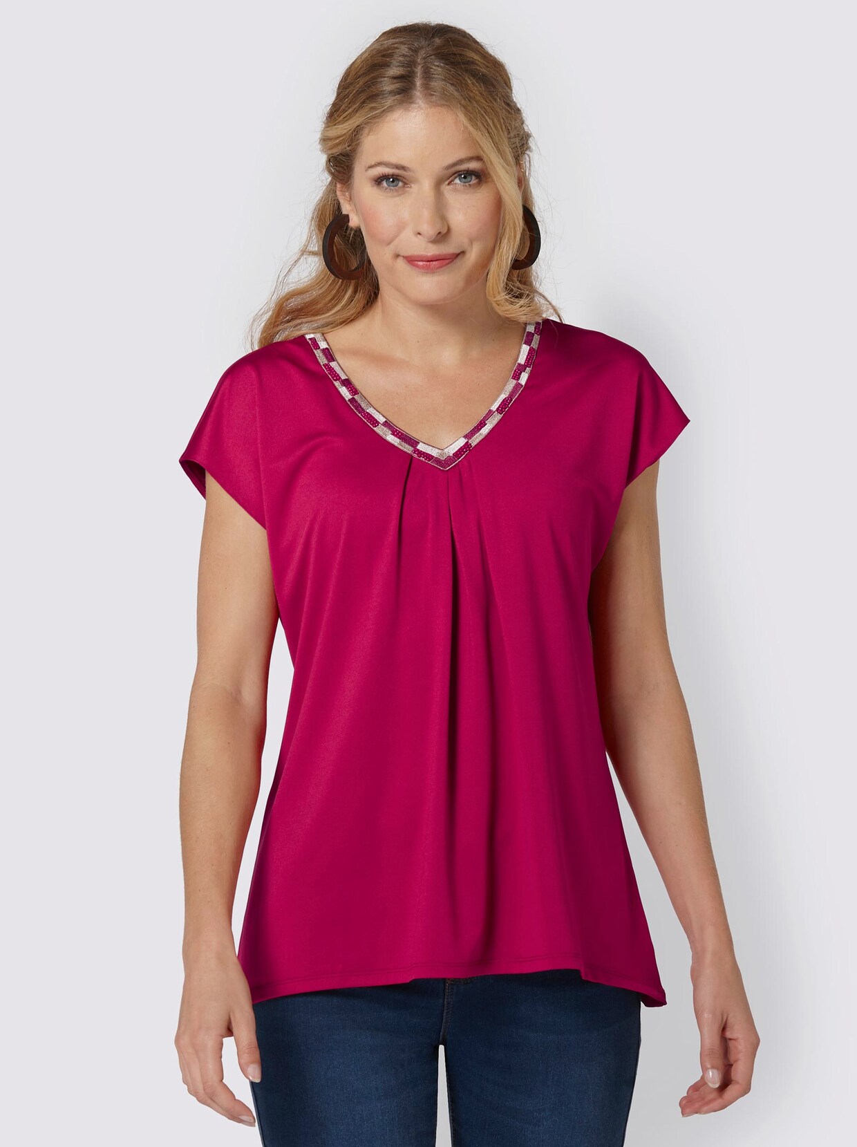 Kurzarmshirt - fuchsia