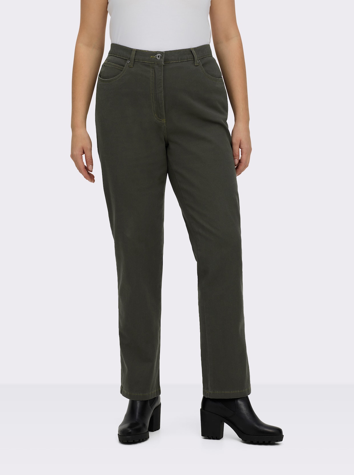 5-Pocket-Jeans mit Stretch-Anteil - khaki