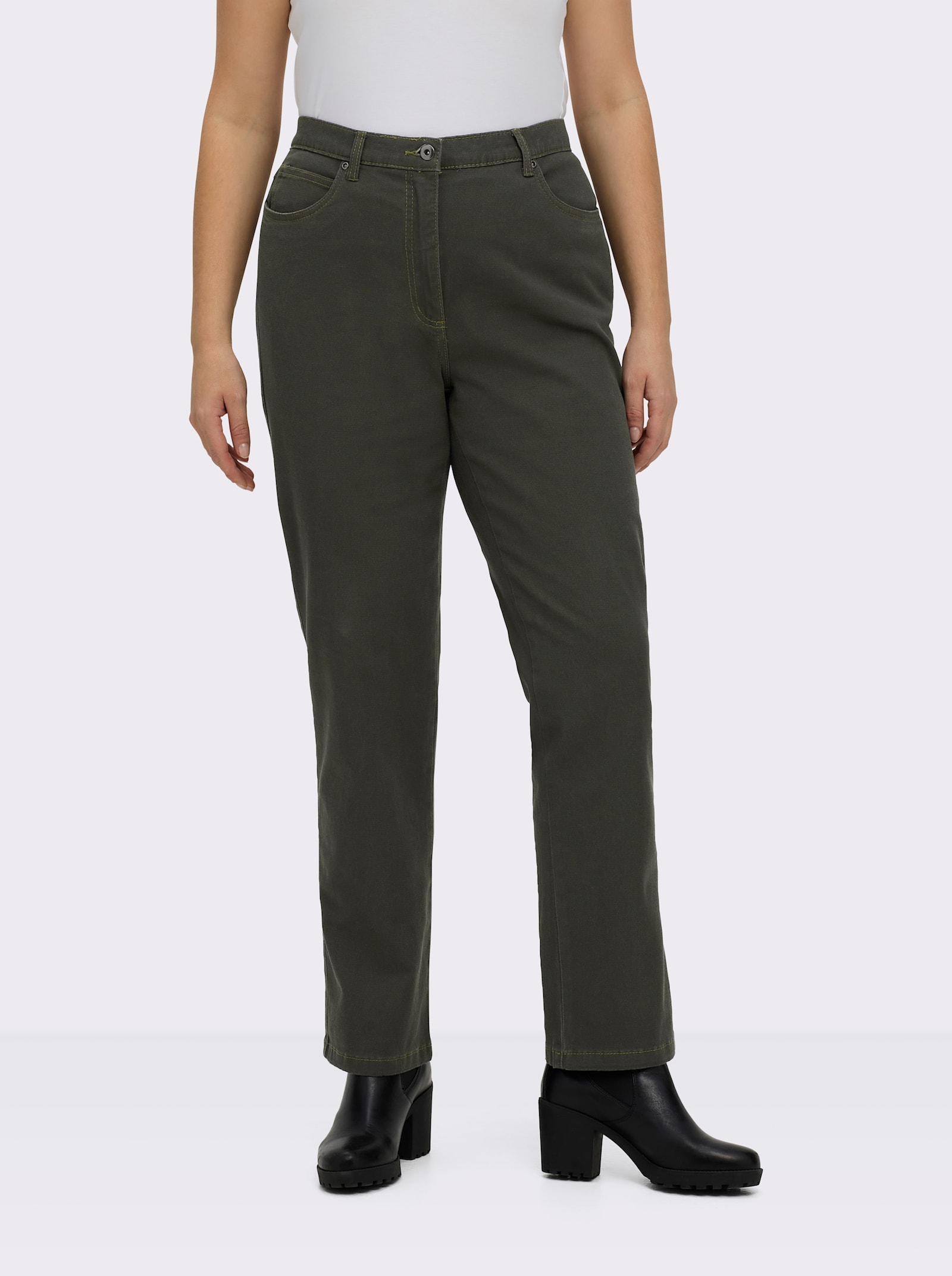 5-Pocket-Jeans mit Stretch-Anteil - khaki