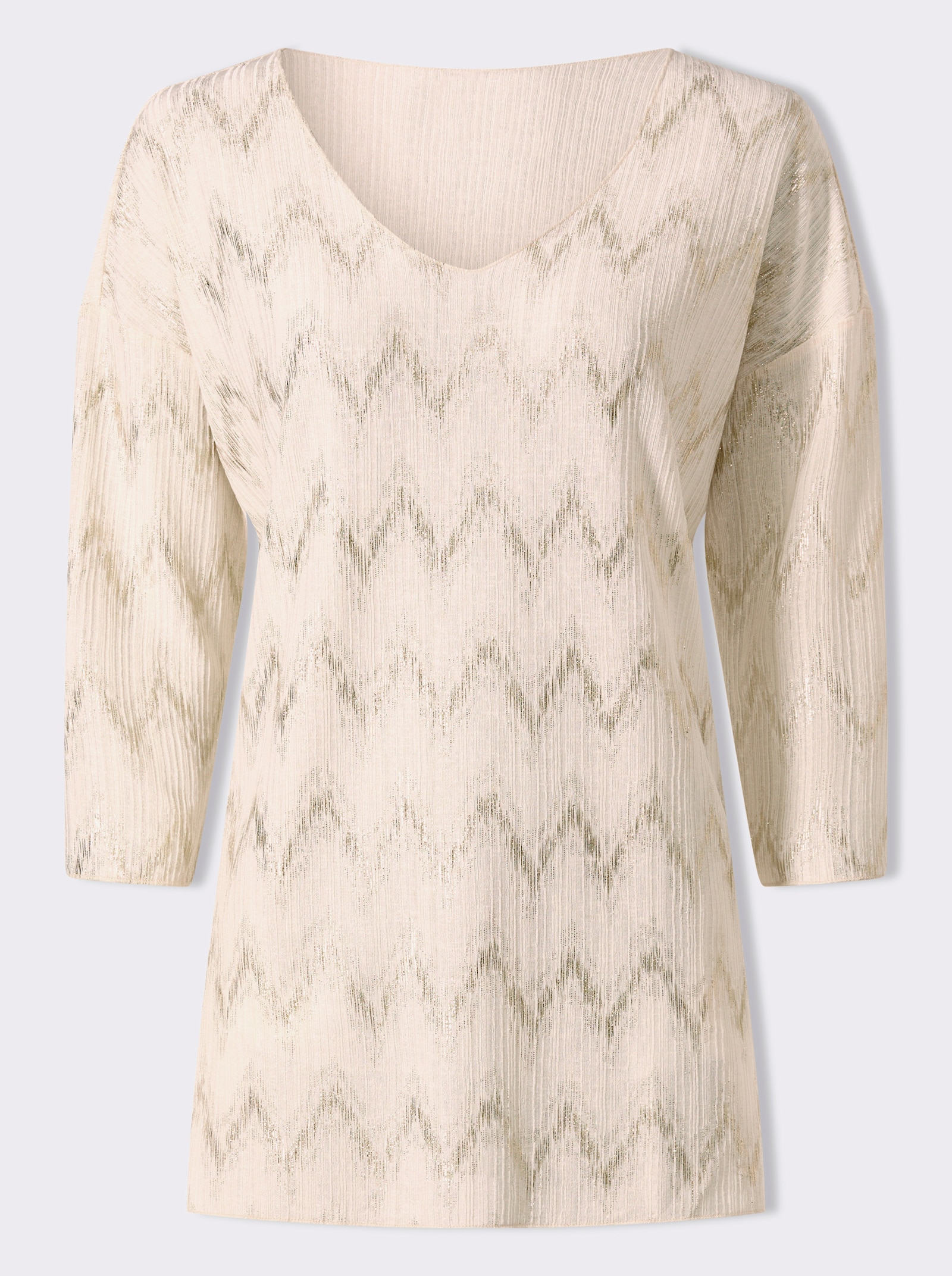 heine Tunikashirt mit goldfarbigem Folien-Druck - champagner-goldfarben-bedruckt