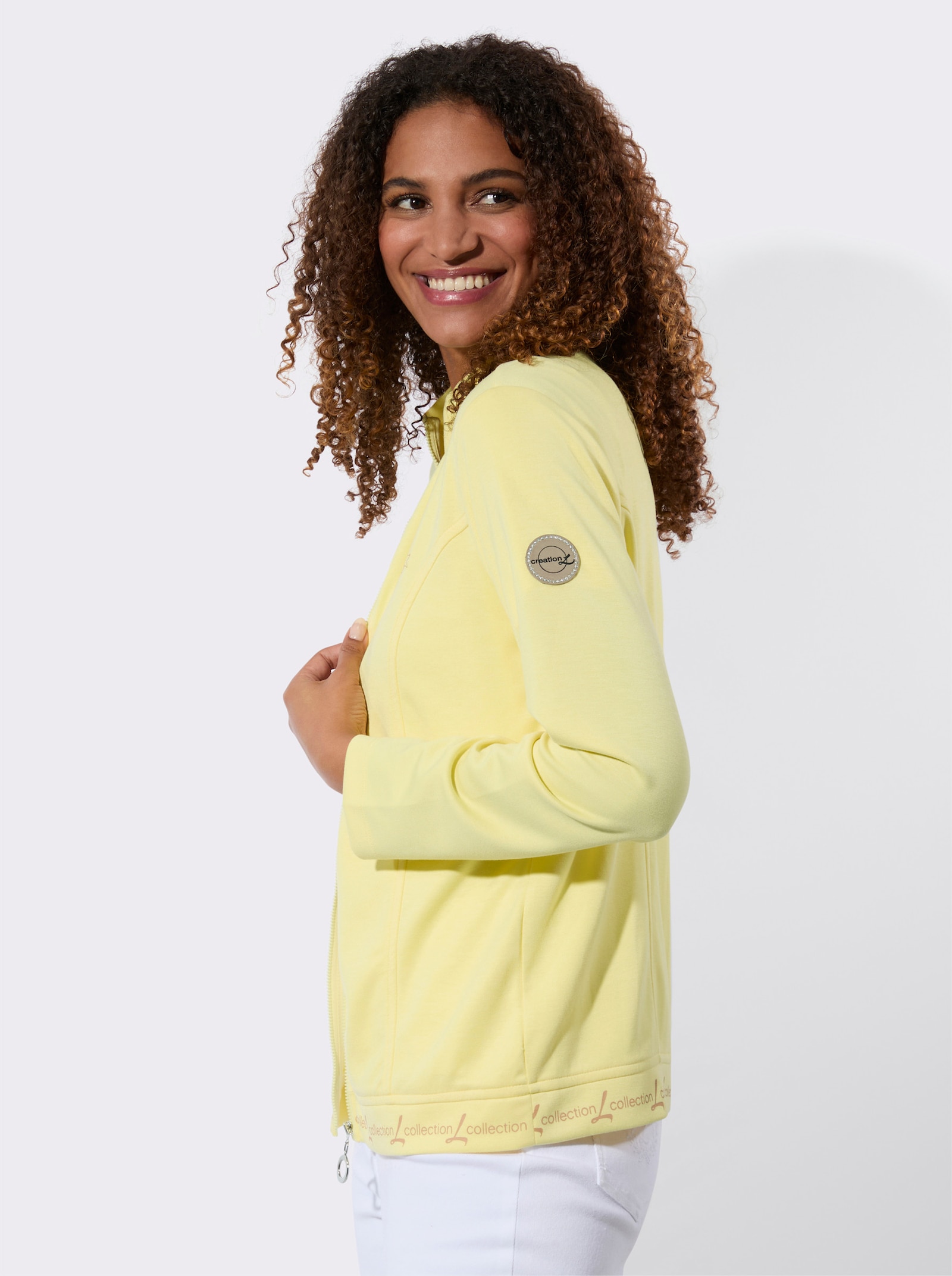 Shirtjacke mit Stehkragen - zitrone