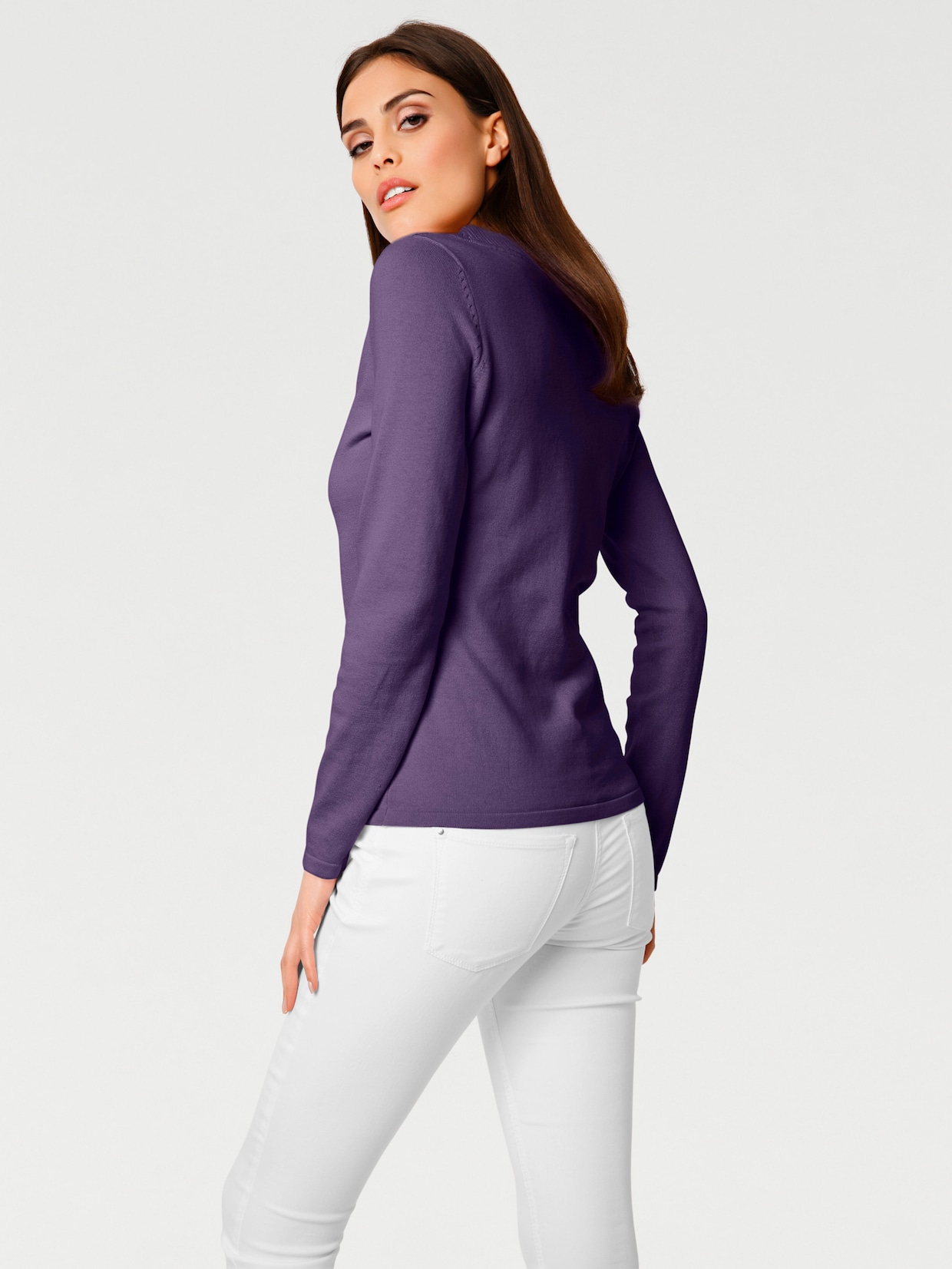 heine Pullover met V-hals - prune