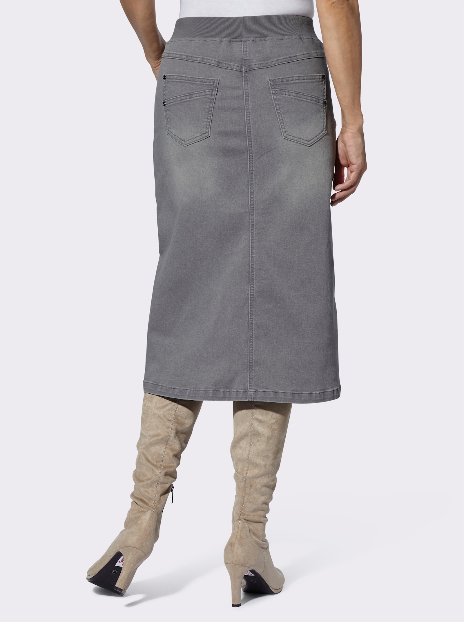 Jeansrock in Schlupfform - grey-denim