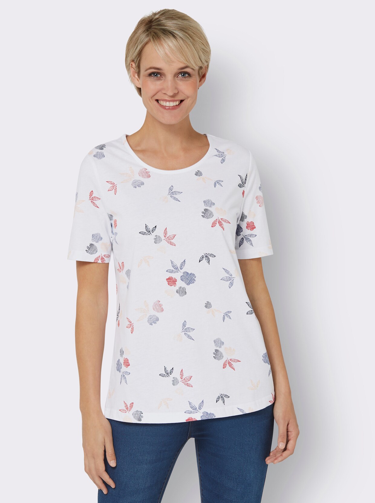 Shirt met korte mouwen - wit geprint