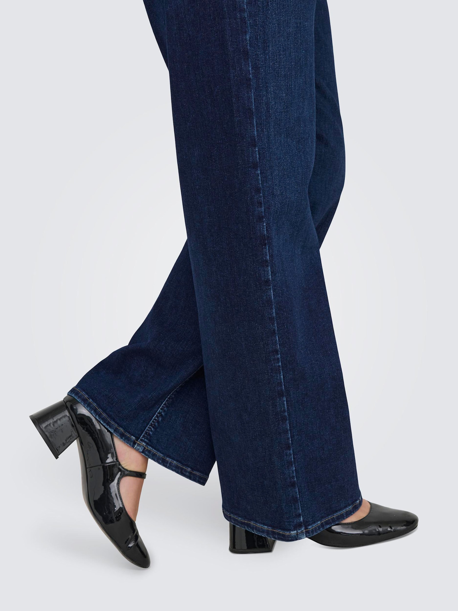 High-waist-Jeans - dark blue denim