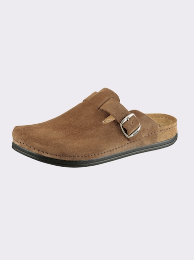 Mubb Clog mit gepolstertem Memory-Fußbett - cognac