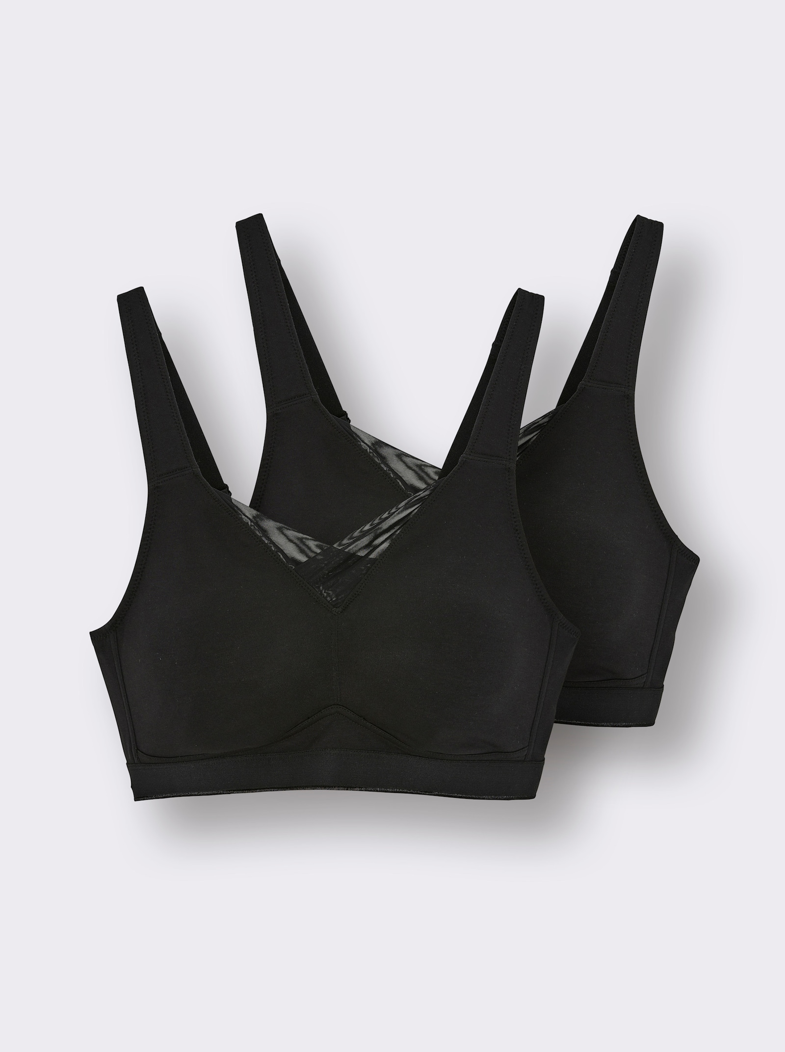 wäschepur Komfort-BH ohne Bügel mit Komfortträgern - schwarz