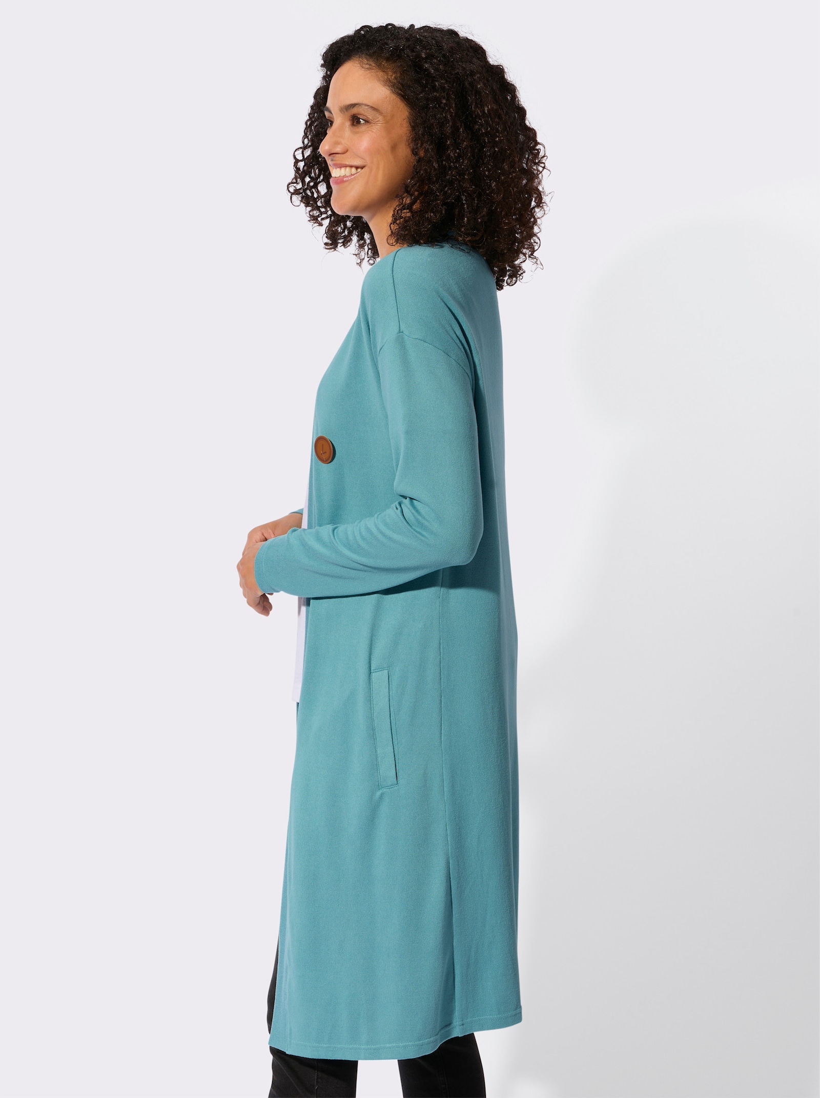 Shirtjacke in offener Form - ozean