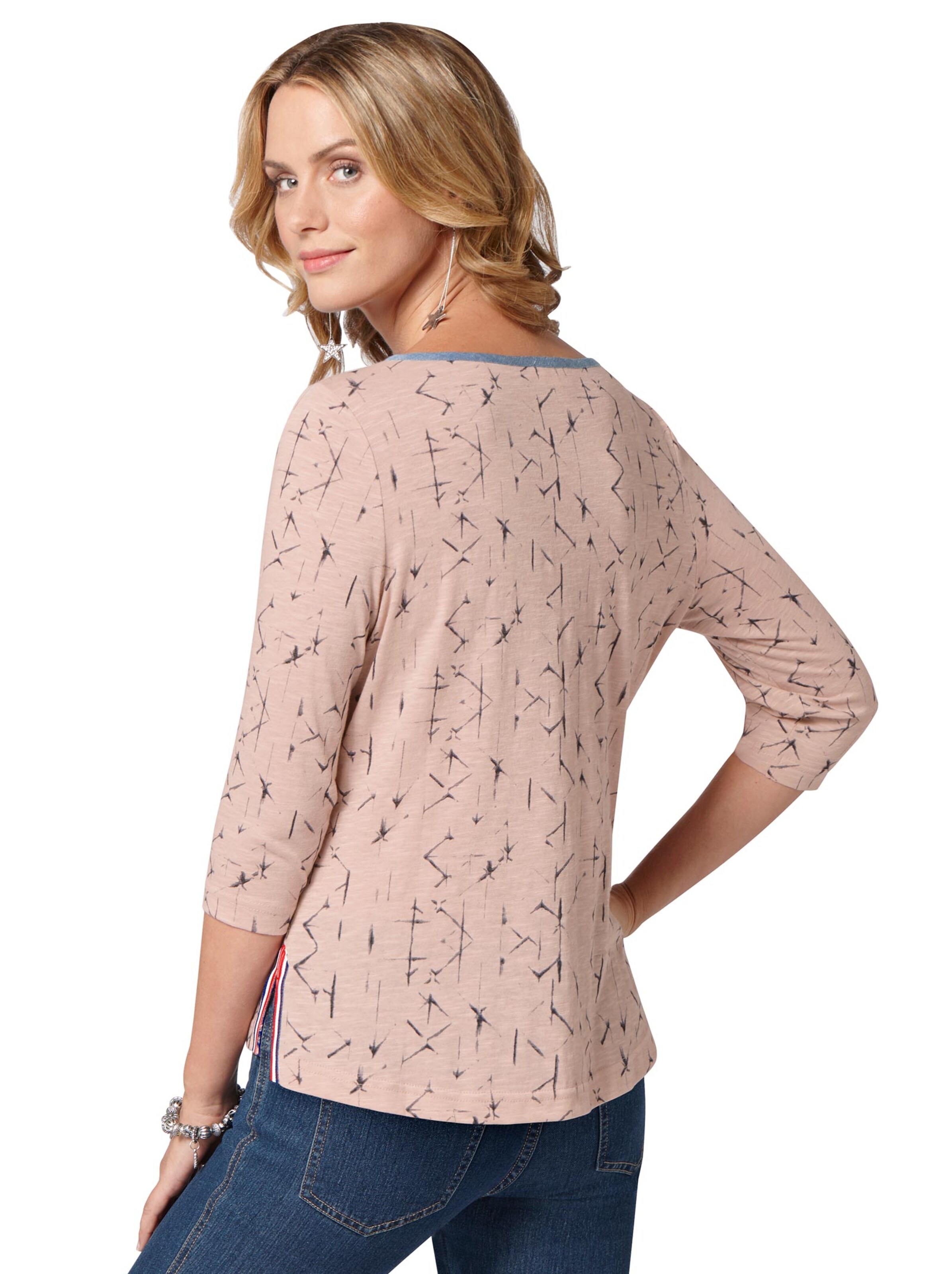 Shirt - rosé-blau-bedruckt