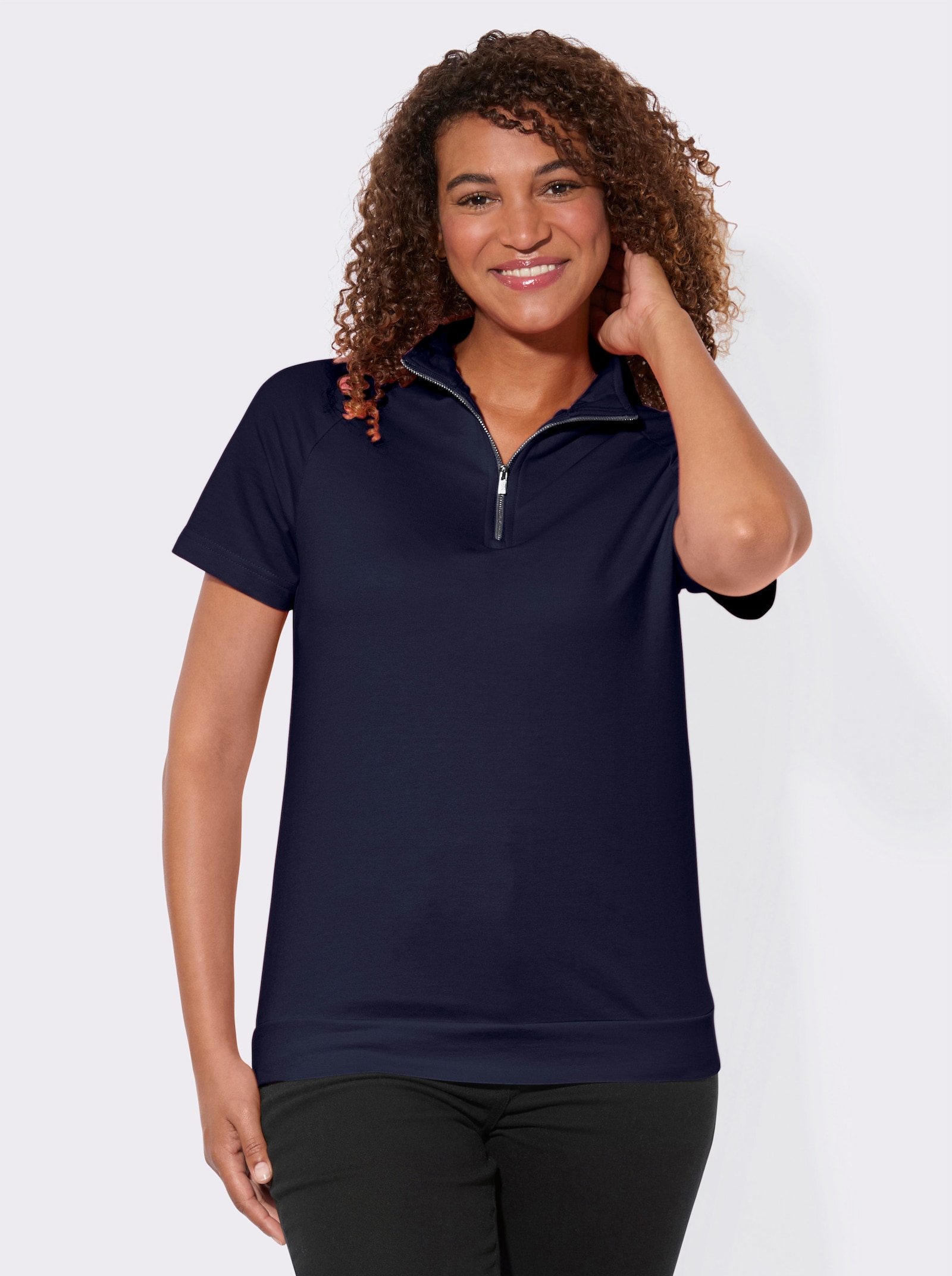 Sweatshirt mit überschnittenen Schultern - marine
