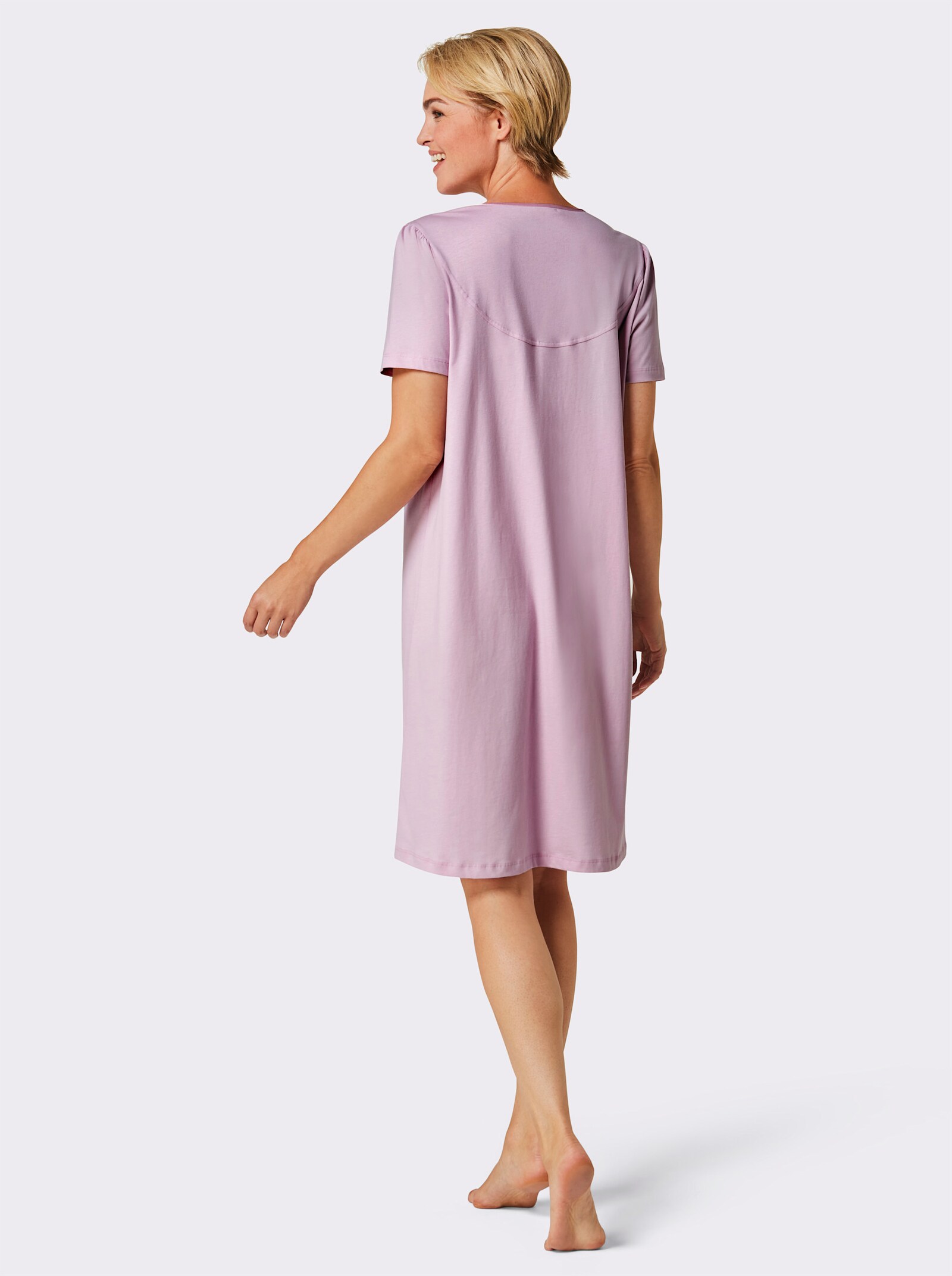 wäschepur Nachthemd met vogelborduursel - roze