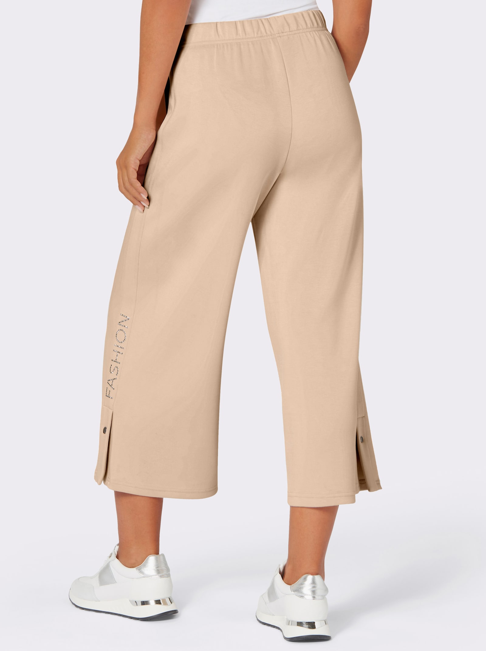 Culotte met hoge zijsplitten - ivoorkleur