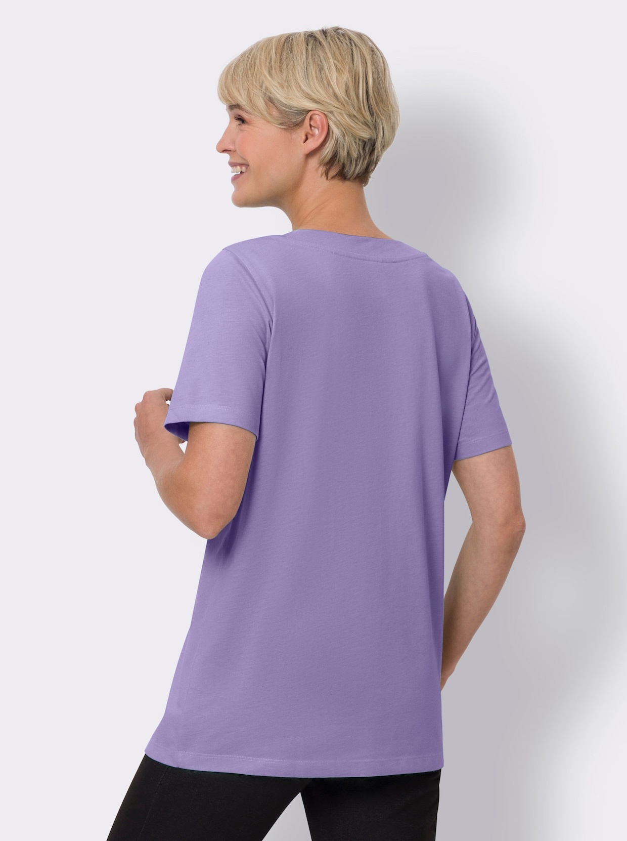 Lang shirt - lavendel gemêleerd