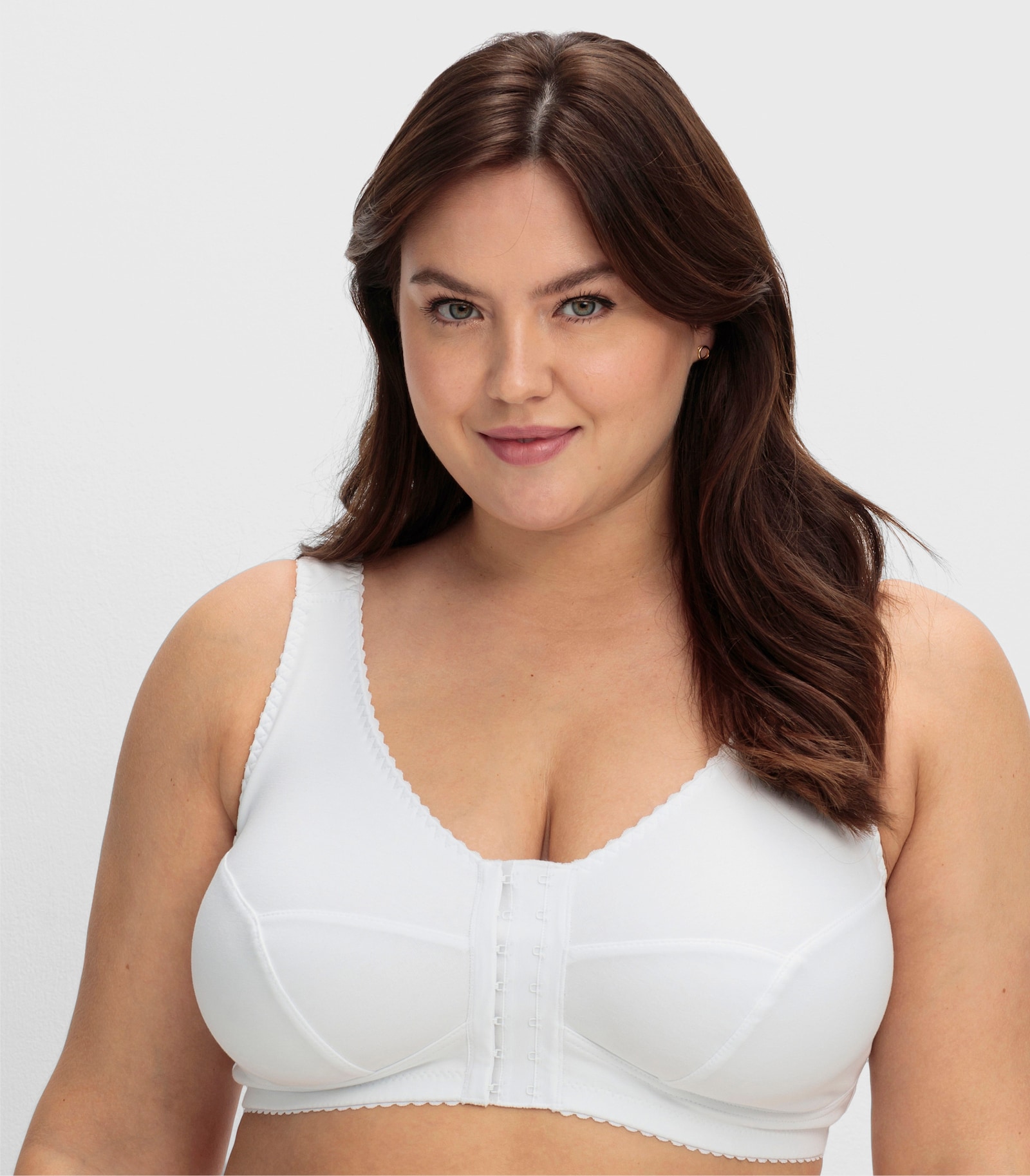 sheego Beugelloze beha met voorsluiting - wit