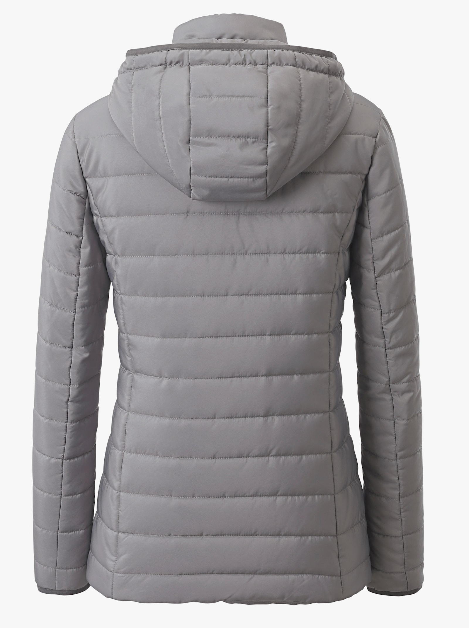 Steppjacke mit kontrastfarbenen Akzenten - grau
