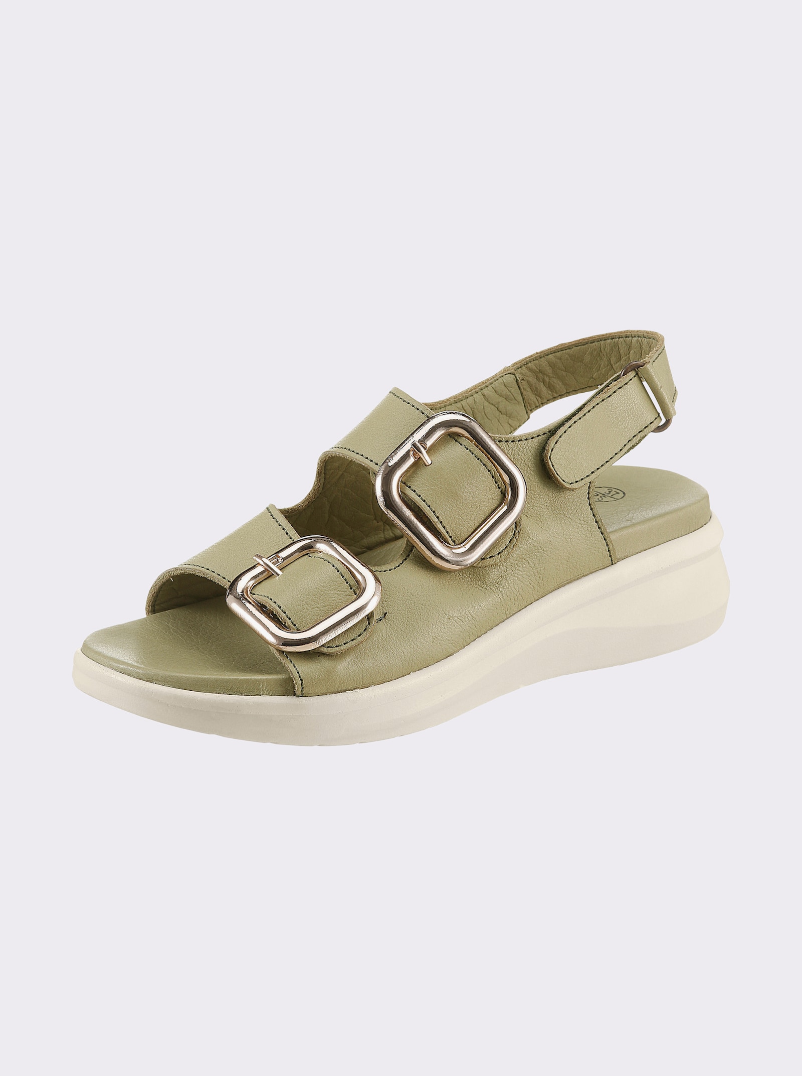 airsoft modern+ Sandalette mit Klettverschlüssen - lindgrün