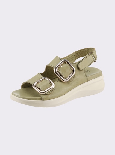 airsoft modern+ Sandalette mit Klettverschlüssen - lindgrün