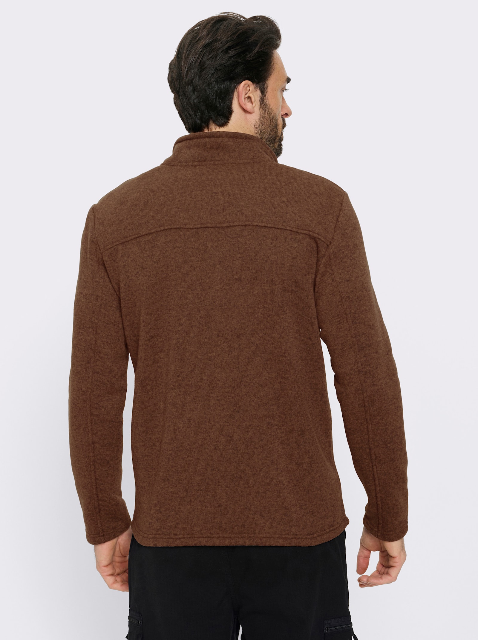 Catamaran Sports Strickfleecejacke mit 2 Reißverschluss-Taschen - schoko-meliert