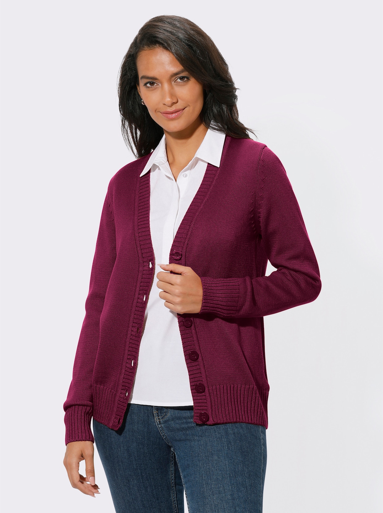 Strickjacke - fuchsia