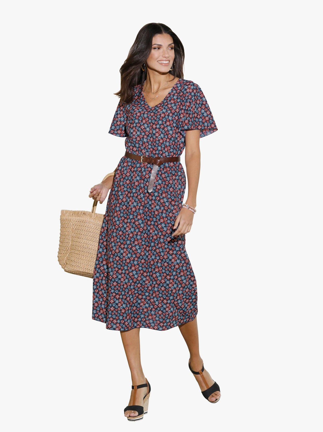 Blousejurk - marine gedessineerd