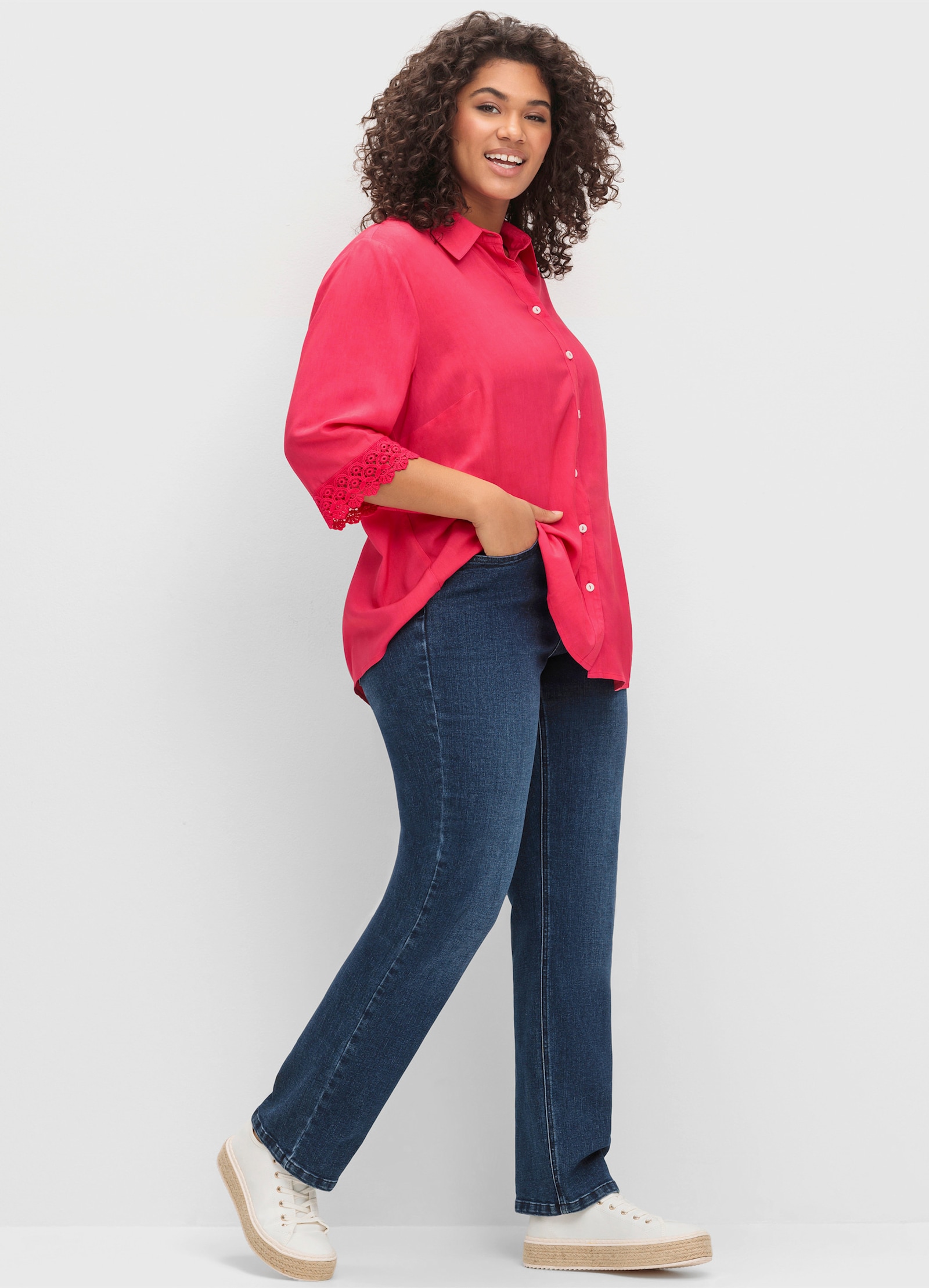 sheego Rechte jeans met TruTemp365®-vezels - dark blue denim