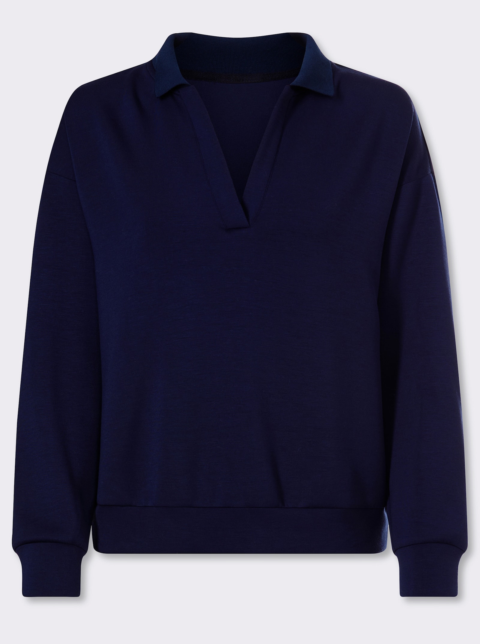 heine Sweatshirt mit Polokragen - marine