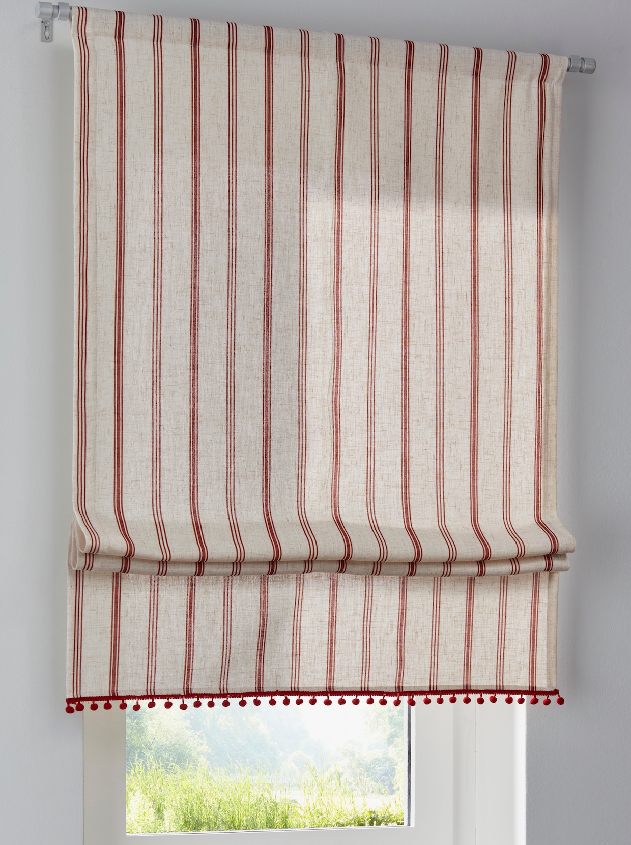 heine home vouwgordijn - naturel/rood