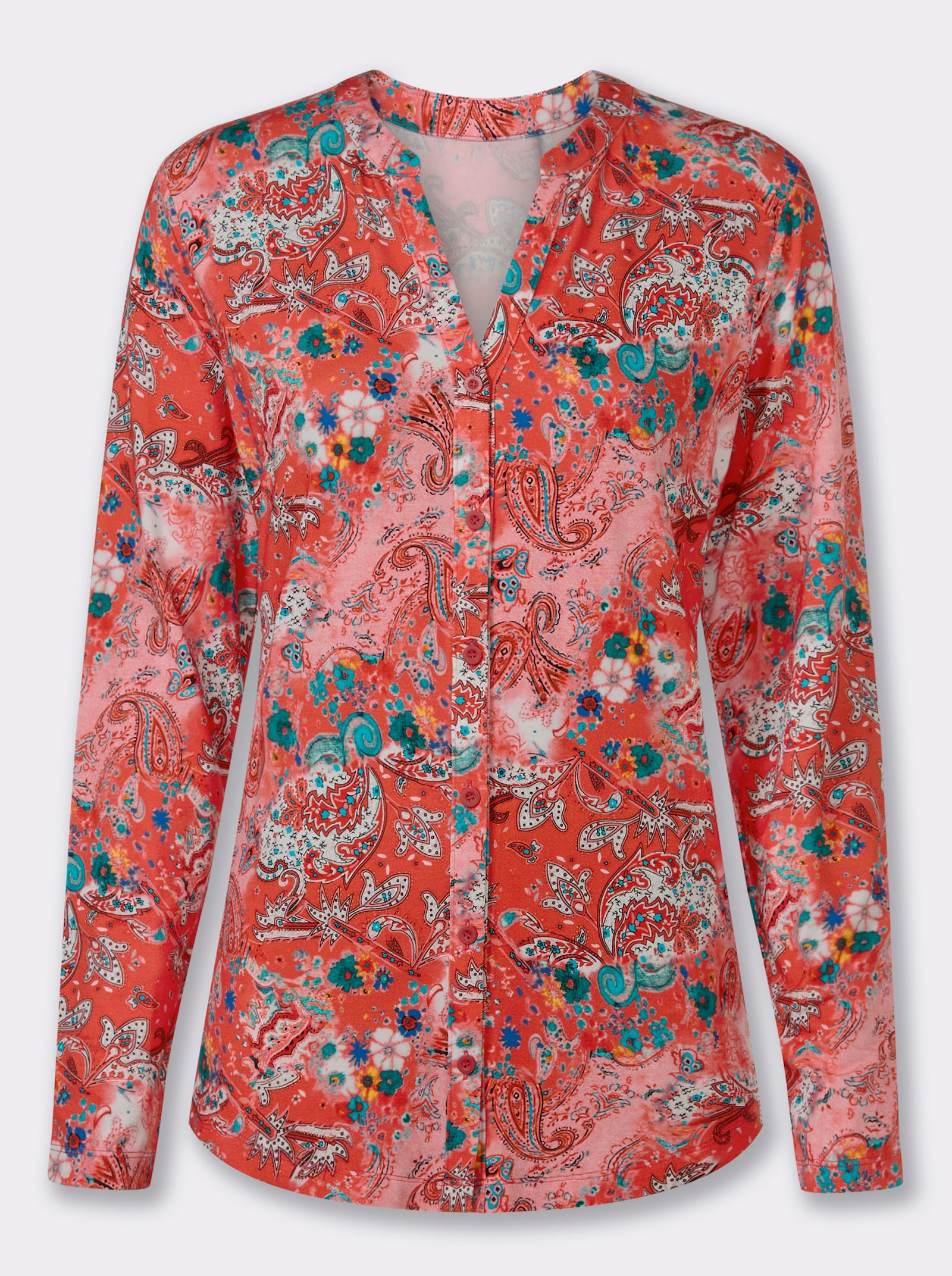 heine Blusenshirt mit Paisley-Print - erdbeere-bedruckt