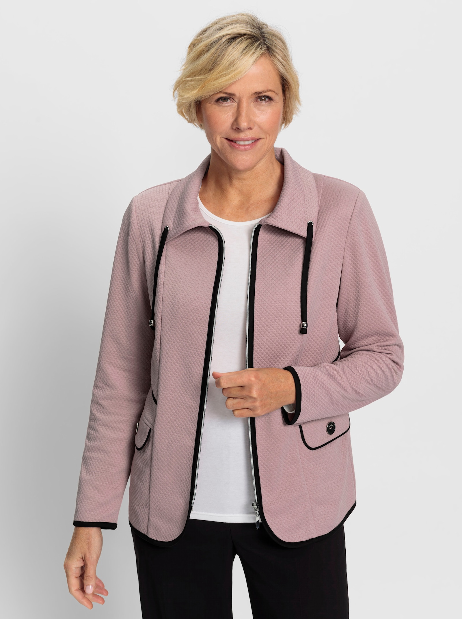 Jerseyblazer in strukturierter Qualität - mauve