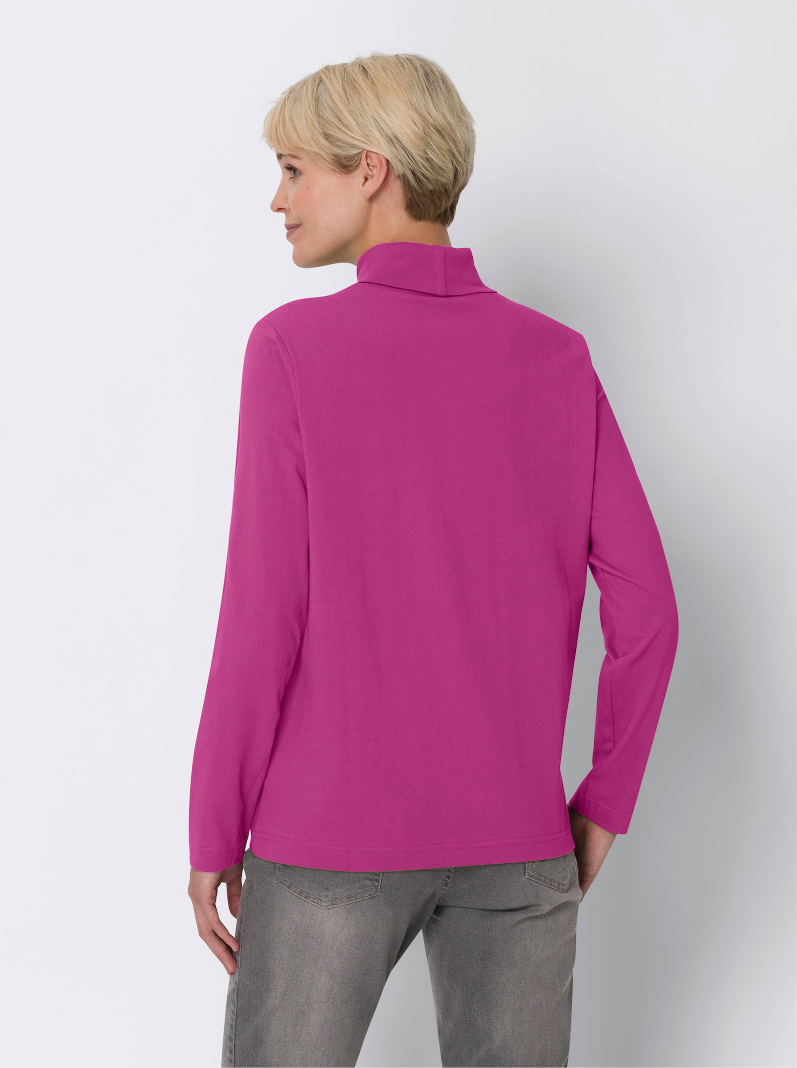 Rollkragenshirt mit langen Ärmeln - fuchsia