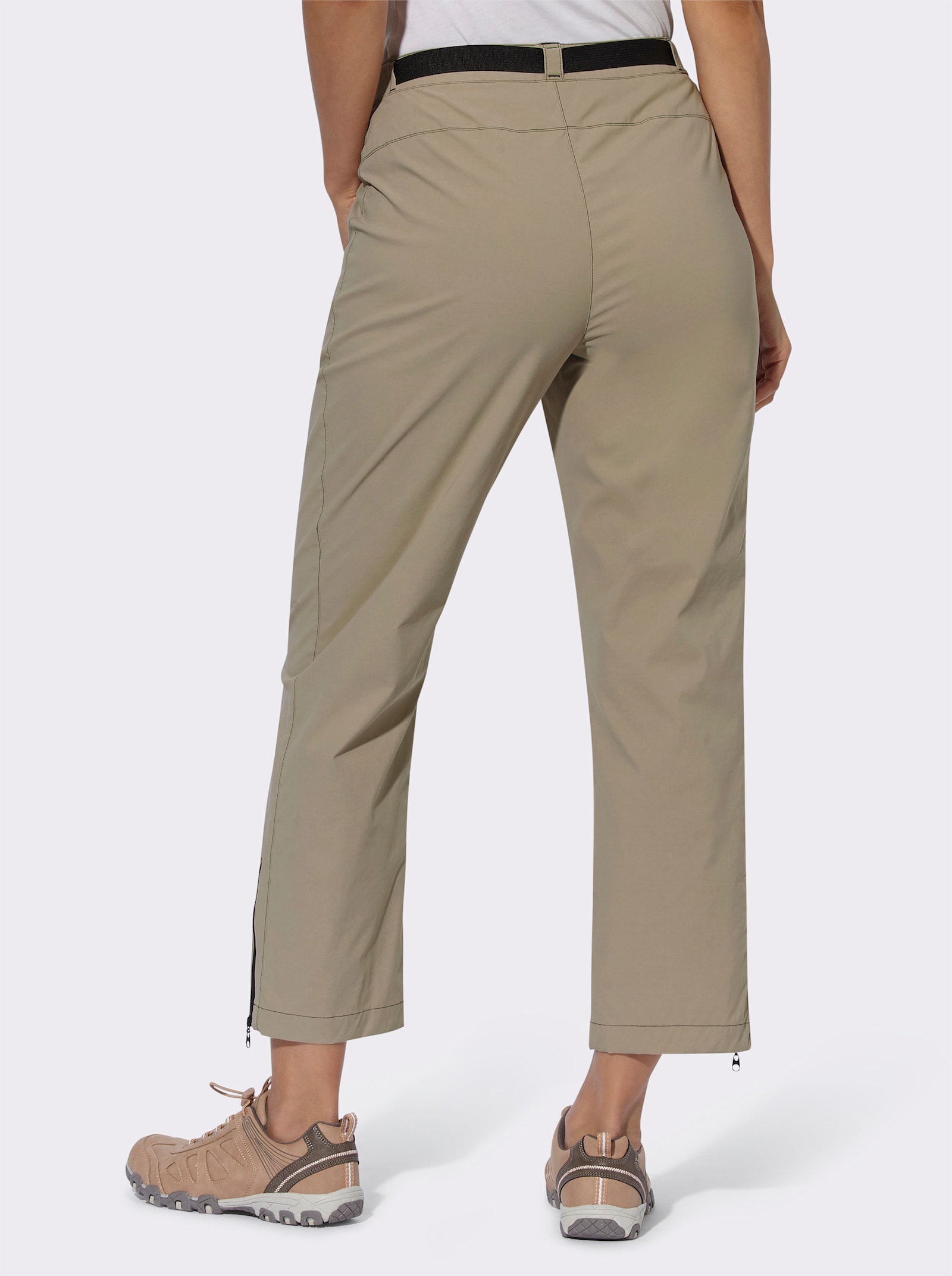 Functionele broek inclusief ceintuur - leem