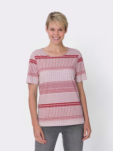 Shirt - rood/wit geprint