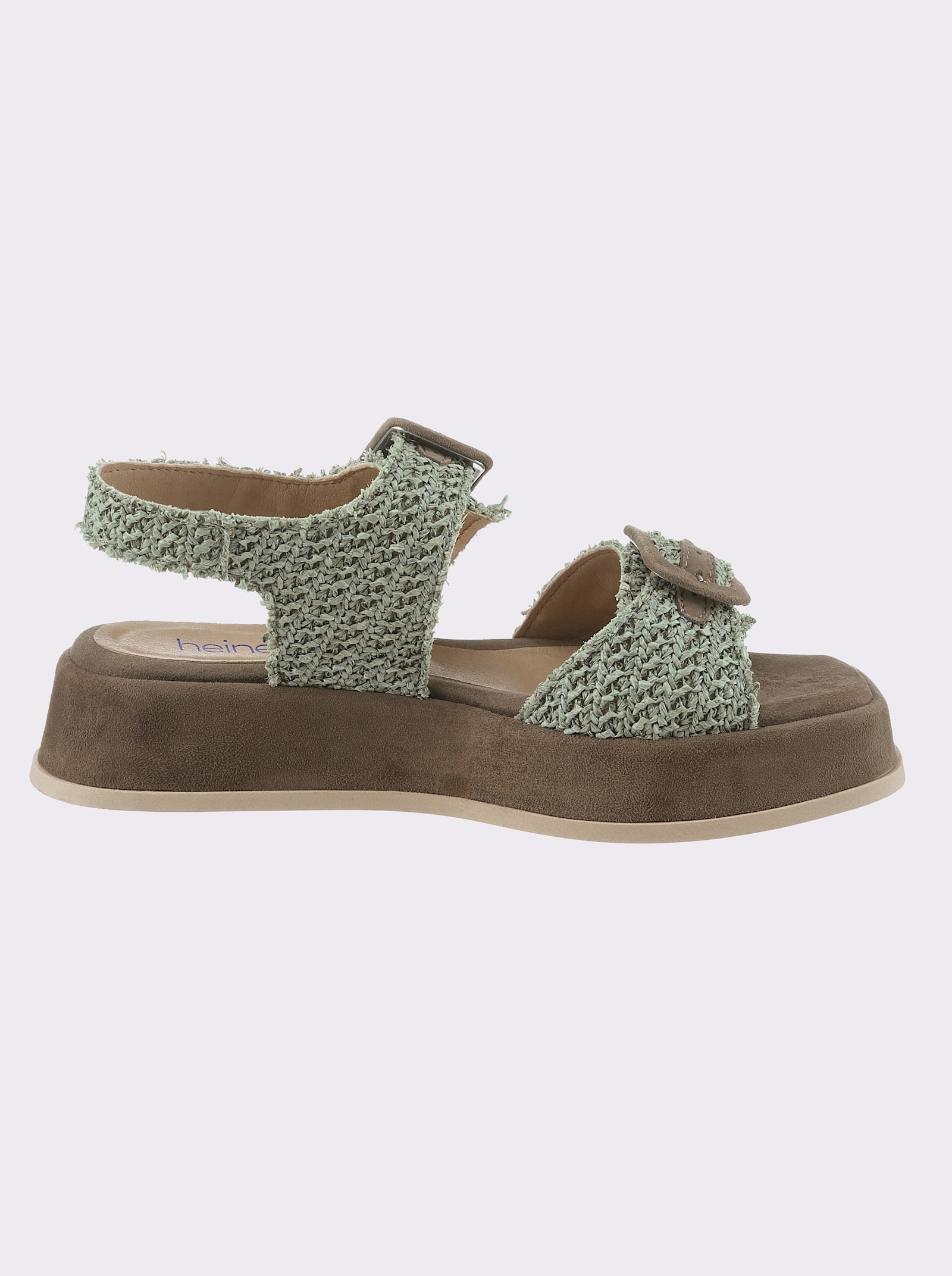 heine Sandalette mit Plateausohle - khaki-oliv